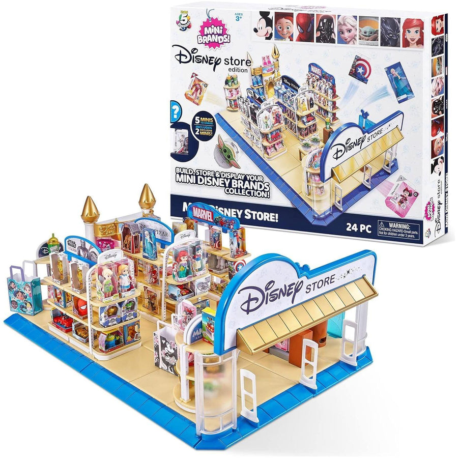5 Surprise Mini Brands Disney Toy Store Playset by Zuru - Includes 5 Exclusive Mystery Mini's, Store and Display Mini Collectibles for Kids