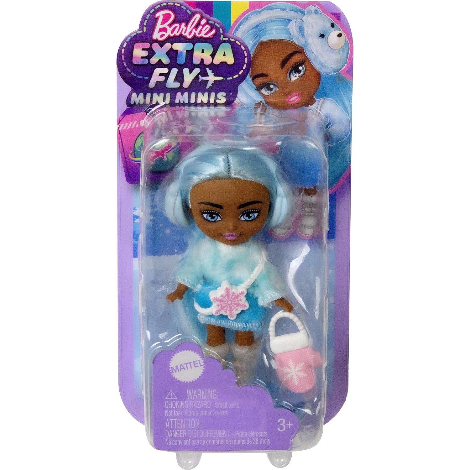 Mini Barbie Rapp Barbie Extra Mini Minis Travel Doll with Winter Fashion and Accessories ...