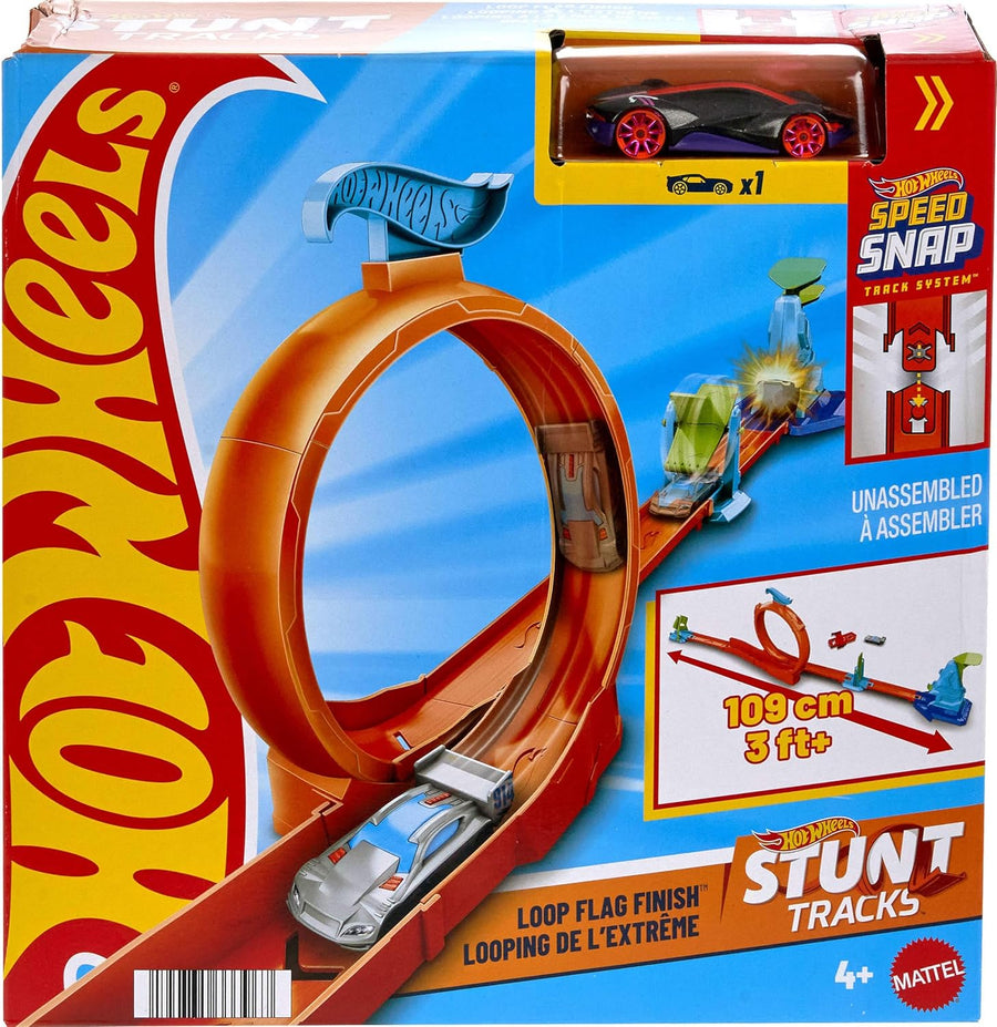 Mattel Hot Wheels Champion Stunt Tracks, Loops Flag Finish