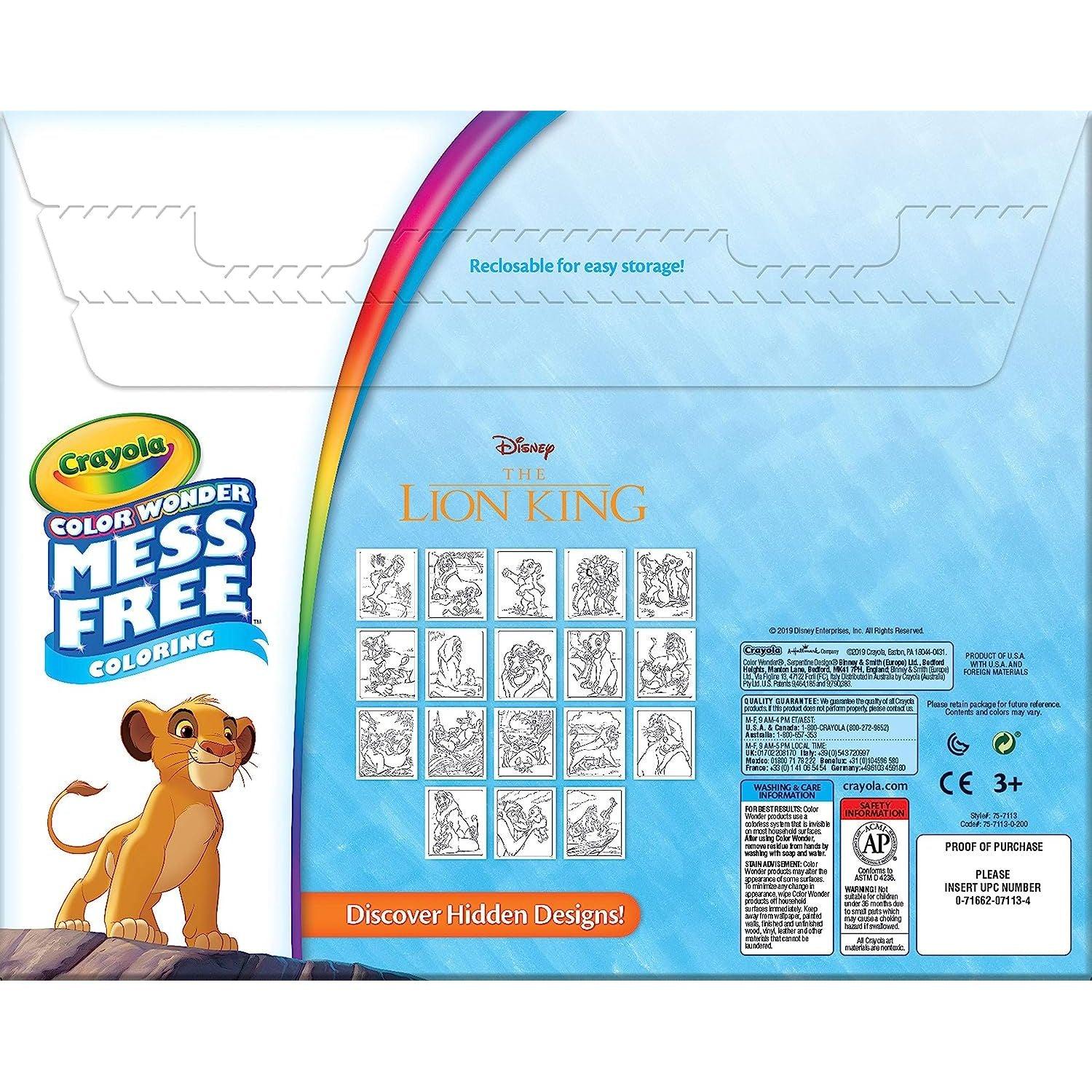 Crayola Color Lion King Pages & Markers Color Wonder Pad and Markers