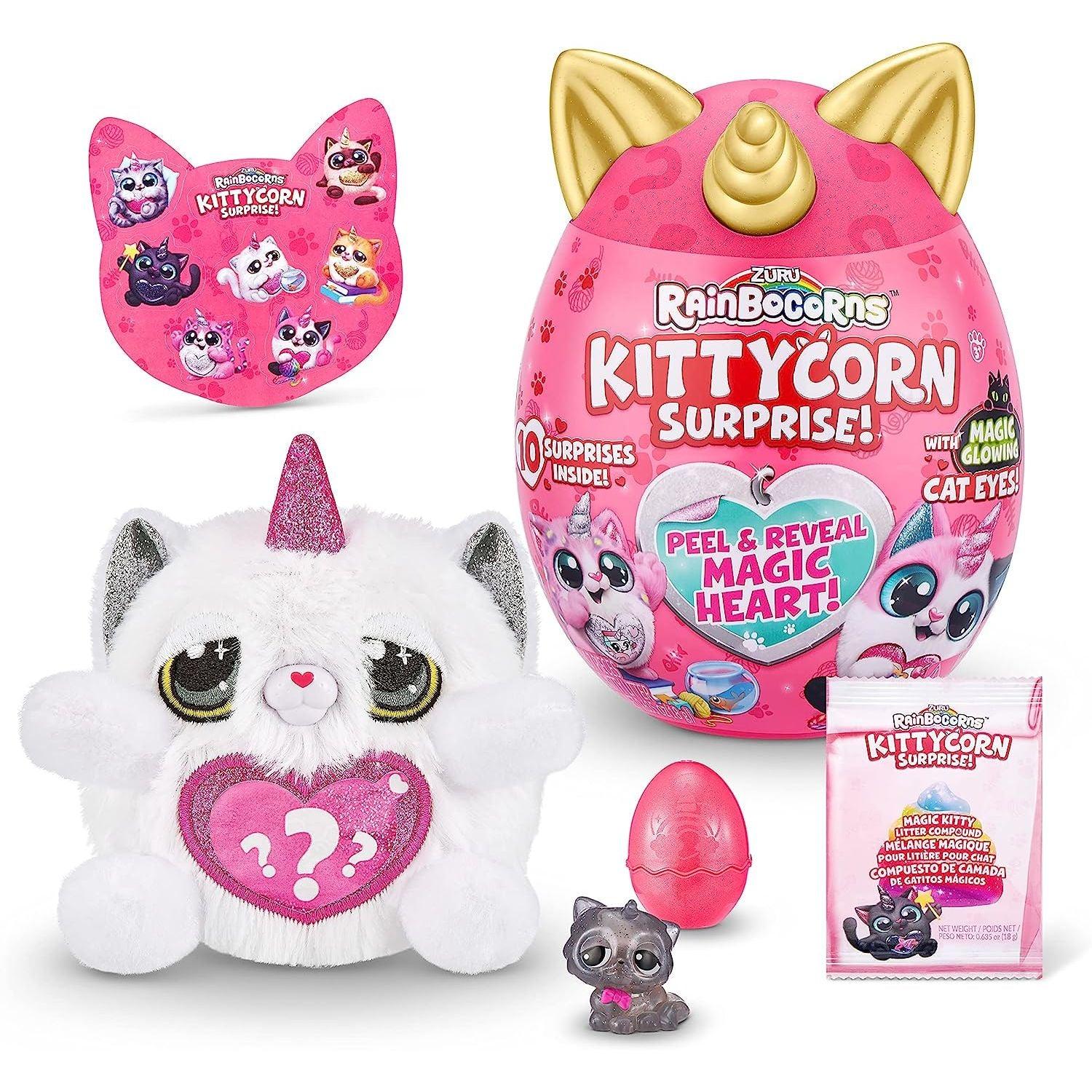 Rainbocorns Kittycorn Surprise Series 1 (Chinchilla Cat) Collectible Plush Stuffed Animal, Surprise Egg, Sticker Pack, Jelly Slime Poop 9259H - BumbleToys - 5-7 Years, Fashion Dolls & Accessories, Girls