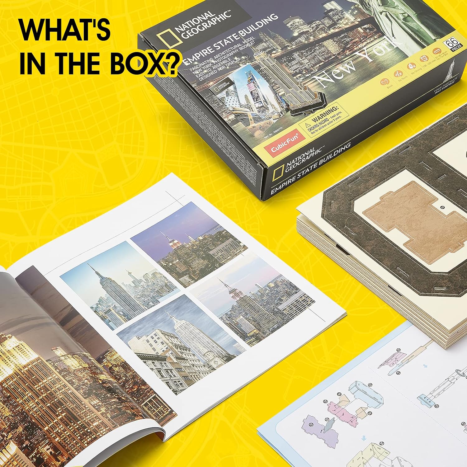 CubicFun National Geographic 3D Puzzles New York Mansion Model , The Empire State Building, with a Booklet