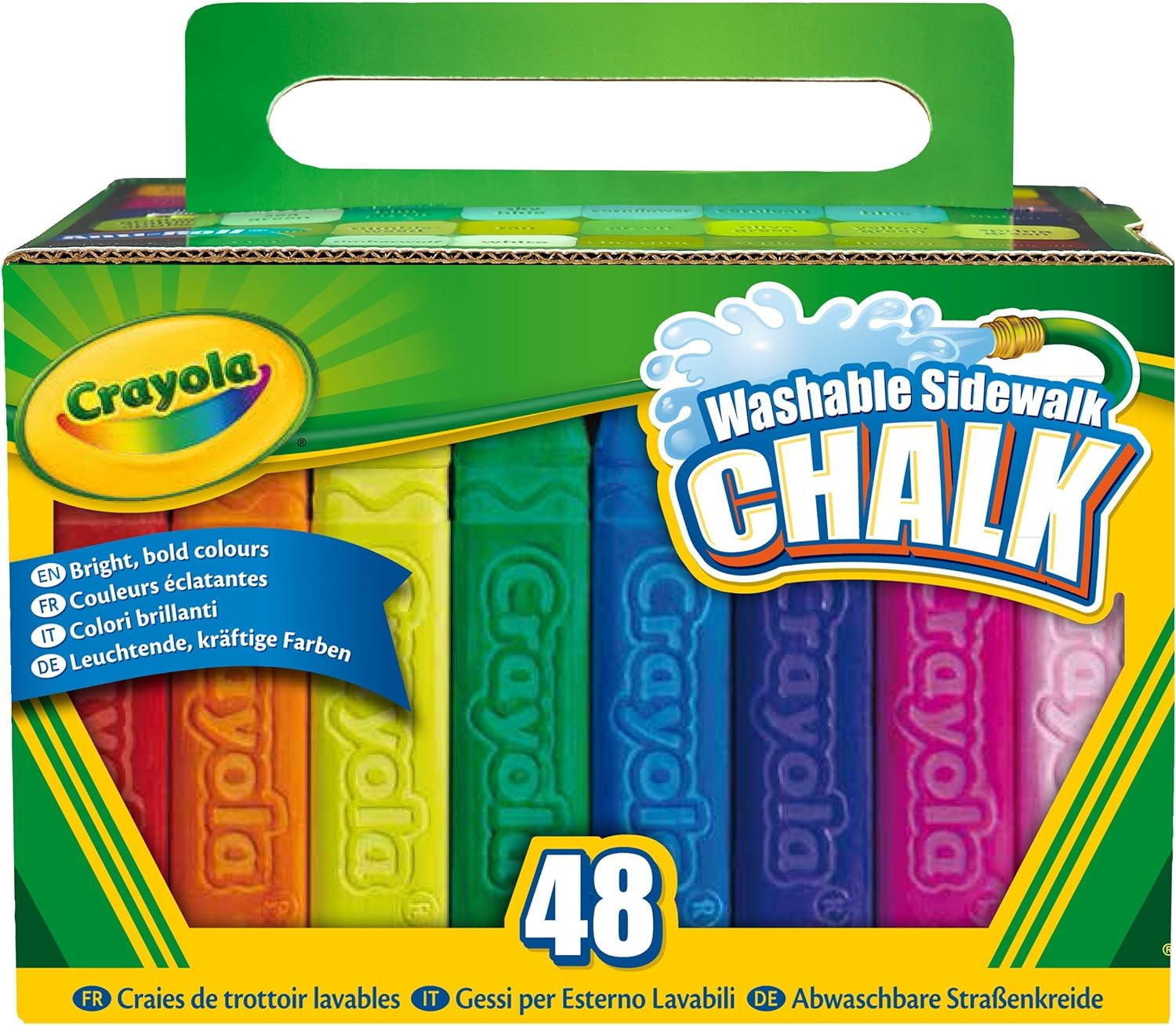 Crayola Washable Sidewalk Chalk, 48 Assorted Bright Colors