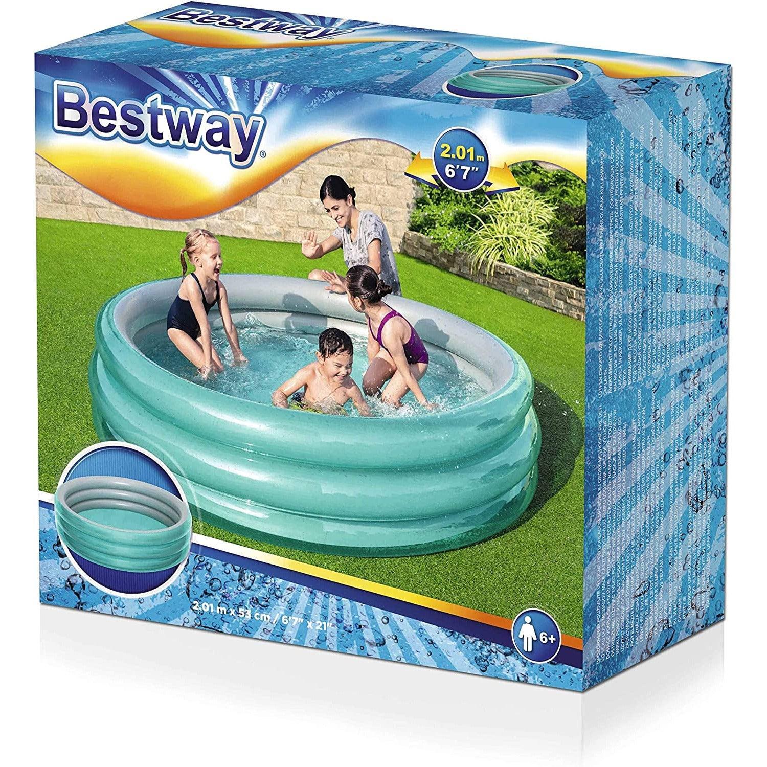 Bestway 51043 Big Metallic 3-Ring Pool 201X53 - BumbleToys - 8-13 Years, Boys, Eagle Plus, Floaters, Girls, Sand Toys Pools & Inflatables