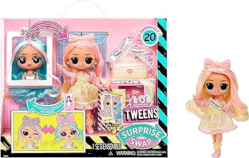 مضحك جداً. مفاجأة! دمية Tweens Surprise Swap Braids-2-Waves Winnie Fashion Doll مع أكثر من 20 مفاجأة بما في ذلك رأس التصميم والأزياء والإكسسوارات الرائعة - هدية رائعة للأطفال من سن 4 سنوات فما فوق