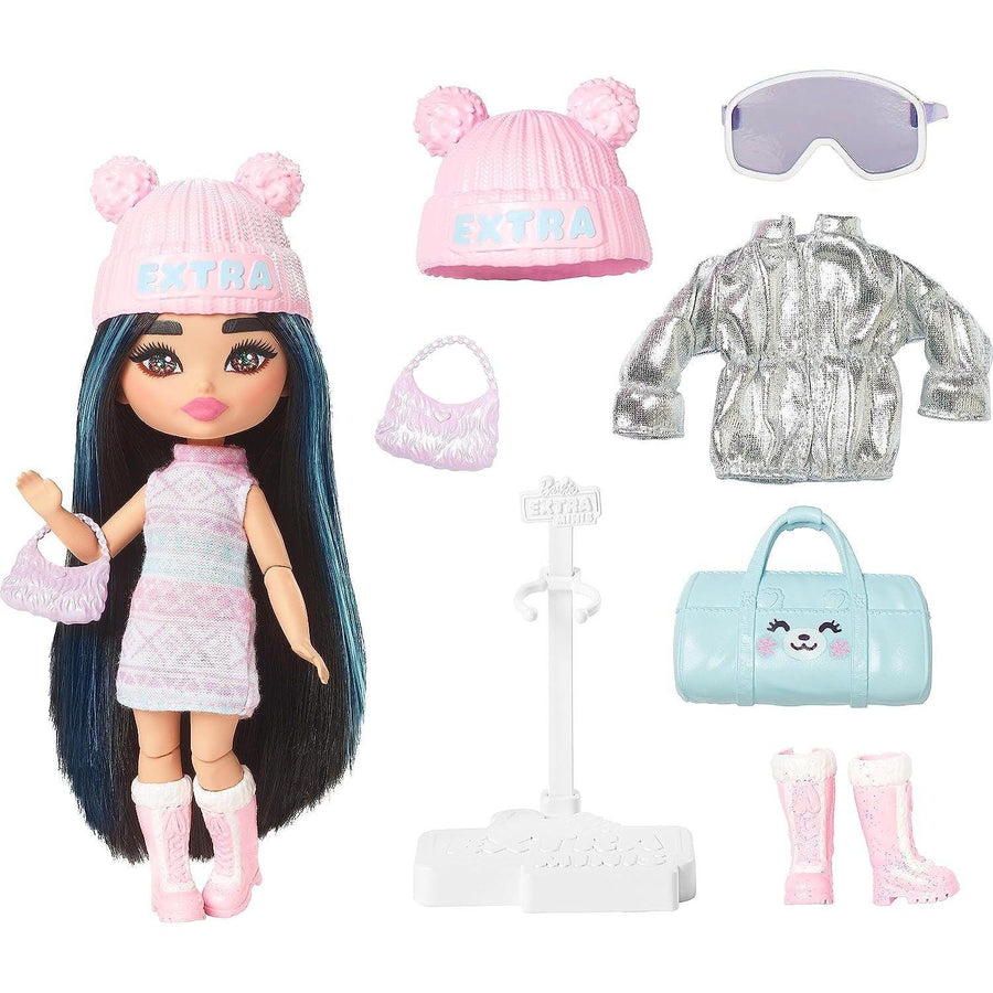 Barbie Extra Minis Travel Doll with Winter Fashion: Barbie Extra Fly Small Doll, Winter Clothes with Accessories