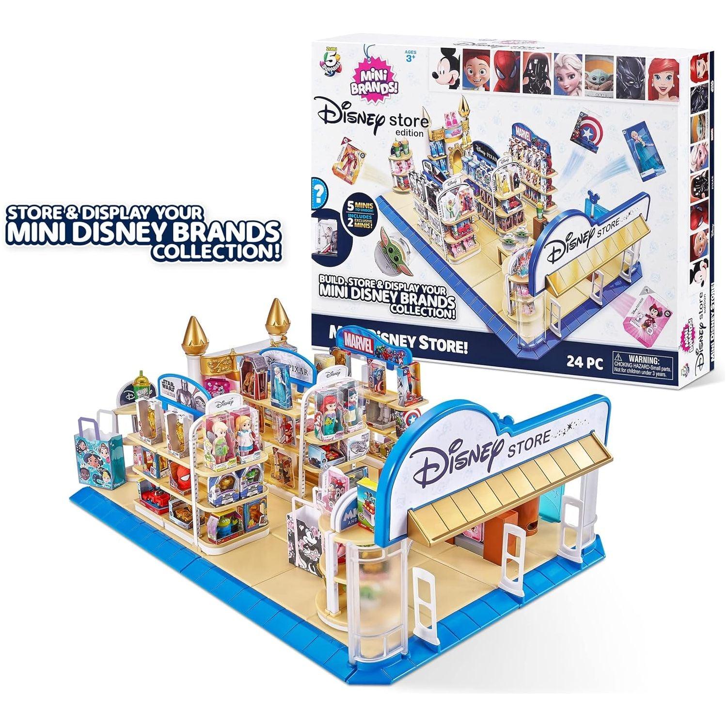 5 Surprise Mini Brands Disney Toy Store Playset by Zuru - Includes 5 Exclusive Mystery Mini's, Store and Display Mini Collectibles for Kids