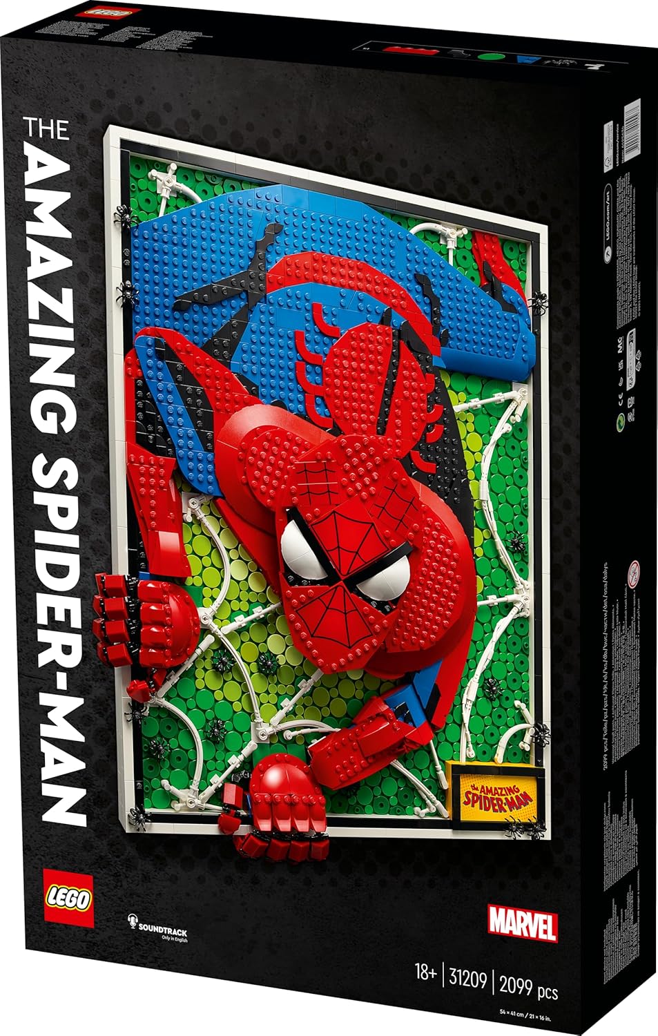 LEGO 31209 ART The Amazing Spider-Man 3D Wall Art Set, Buildable Canvas Poster, Super Hero Home Decoration, Creative Activity, Comic Gift for Teens and Adults