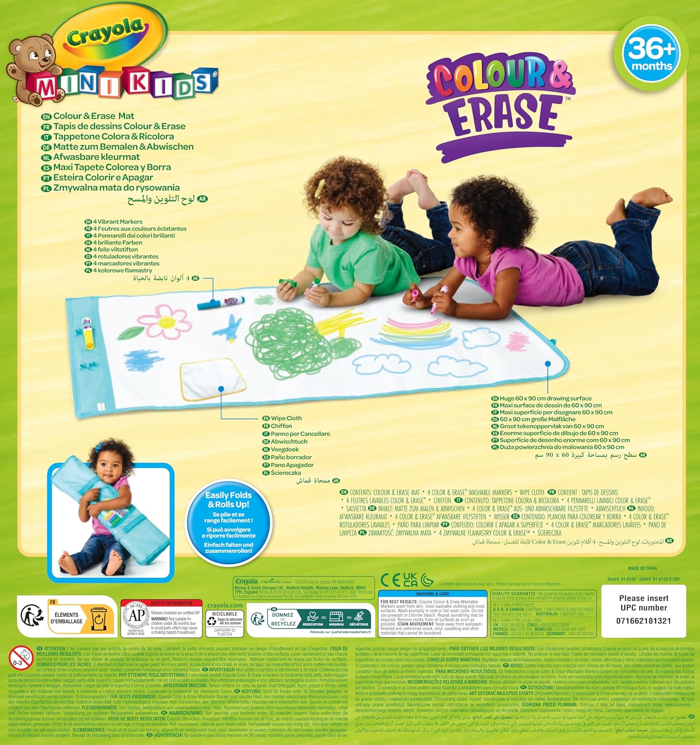 Crayola Mini Kids - Paint and Colour Rug, Maxi Surface Reusable for Drawing and Colouring