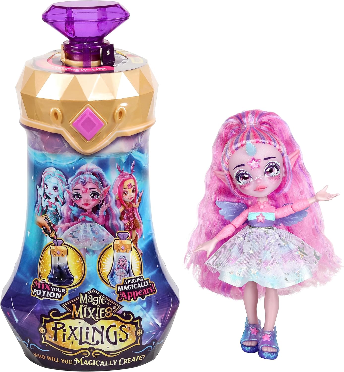 Magic Mixies Pixlings Purple Diamond Unia The Unicorn Pixling Doll