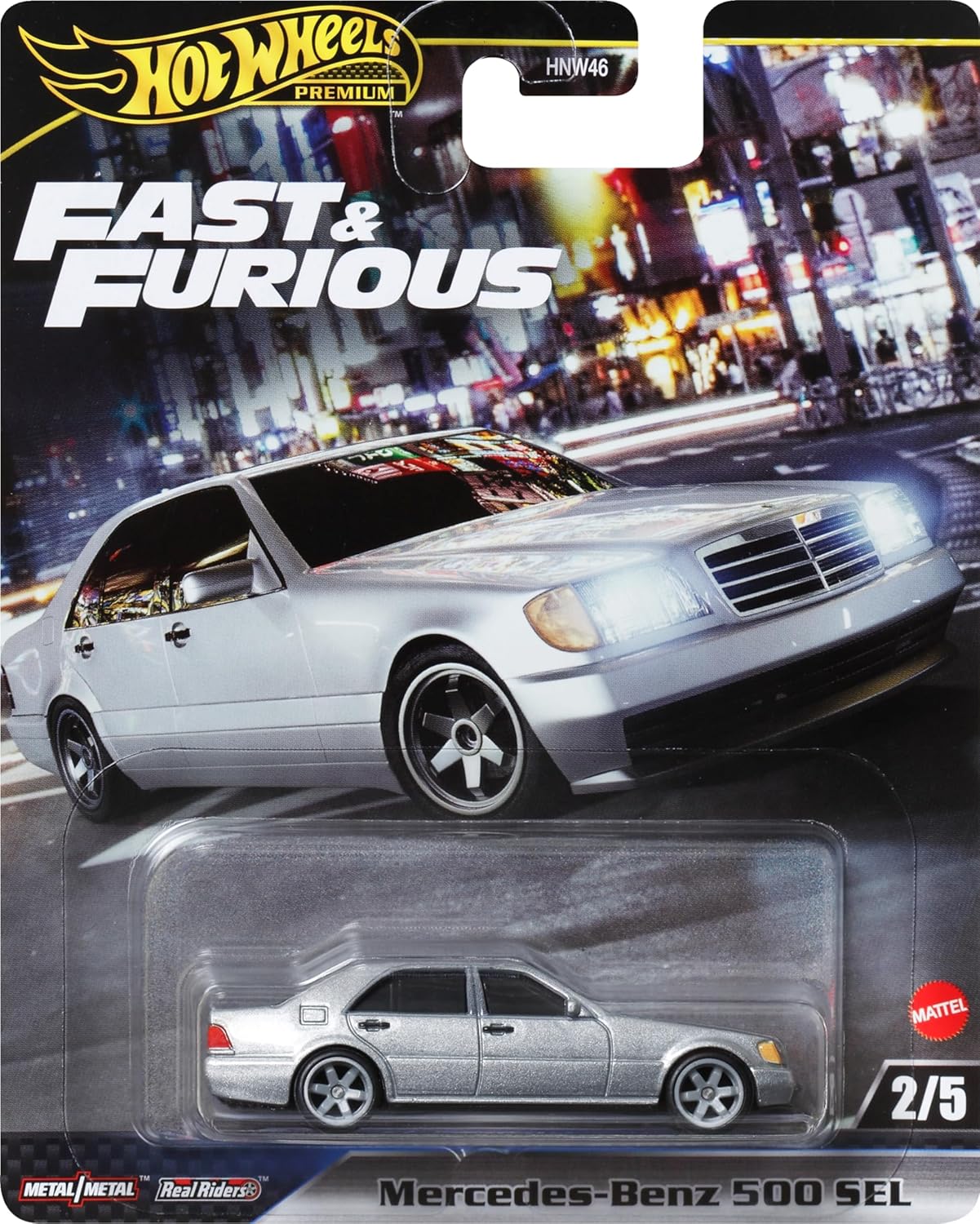 Hot Wheels Cars, Premium Fast & Furious 1:64 Scale Die-Cast Car for Collectors Inspired by Fast & Furious Movie Franchise - Mercedes - Benz 500 SEL