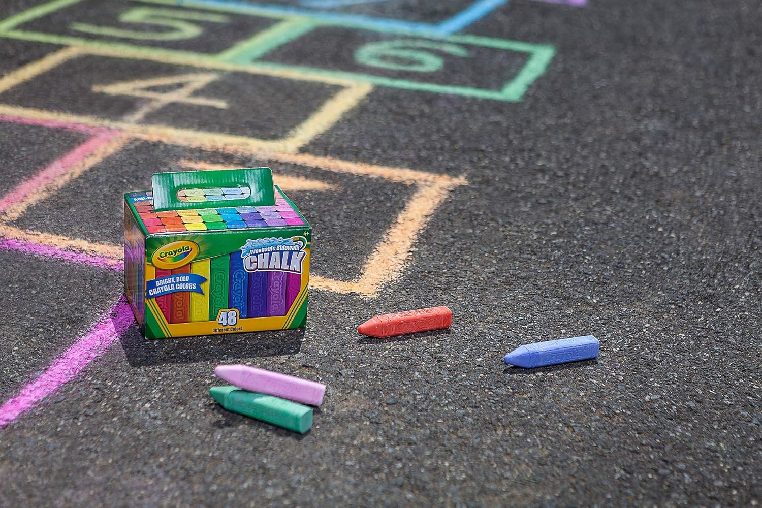 Crayola Washable Sidewalk Chalk, 48 Assorted Bright Colors