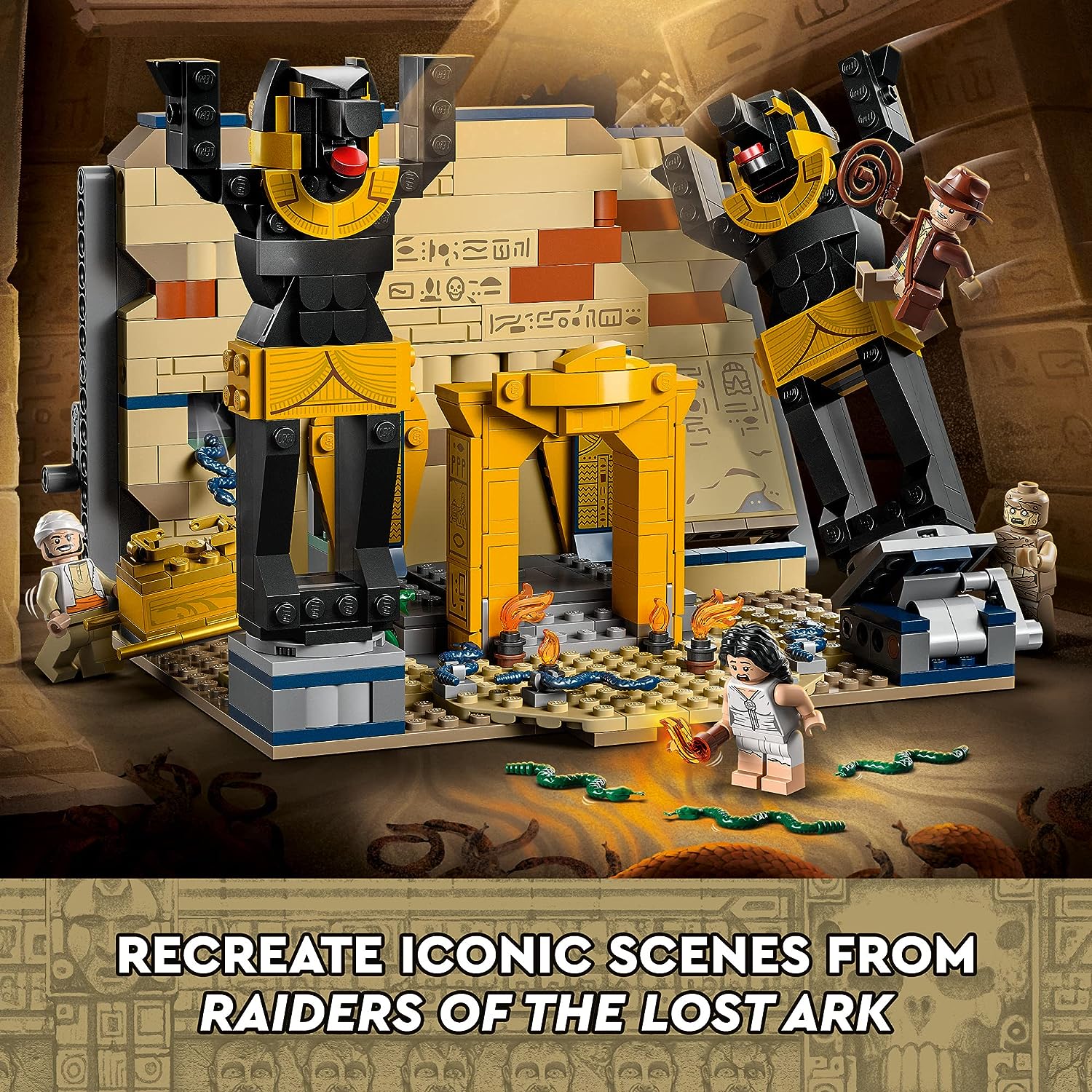 LEGO Indiana Jones Escape from The Lost Tomb 77013 Building Toy, Featuring a Mummy and an Indiana Jones Minifigure from Raiders of The Lost Ark Movie