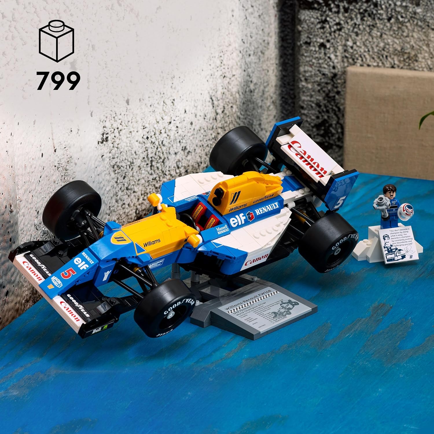 LEGO Icons 10353 Williams Racing FW14B & Nigel Mansell - F1 Car Model Set for Adults