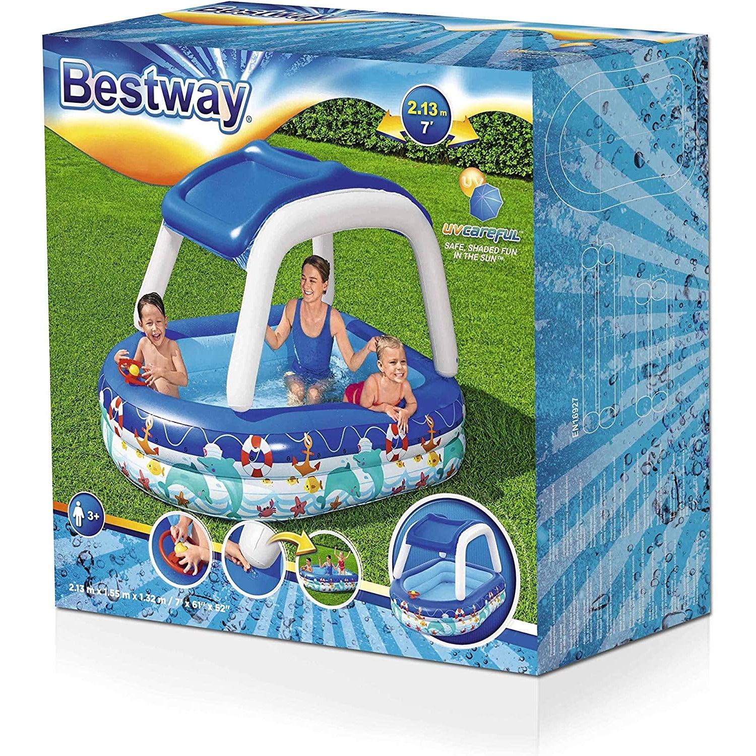 Bestway 54370 Sea Captain Family Pool 213X155X132 - BumbleToys - 8-13 Years, Boys, Eagle Plus, Floaters, Girls, Sand Toys Pools & Inflatables