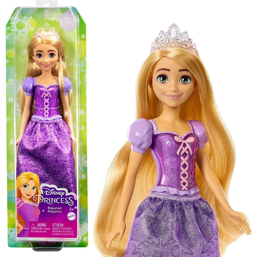 Mattel Disney Princess Rapunzel Fashion Doll, Sparkling Look with Blonde Hair, Blue Eyes & Tiara Accessory