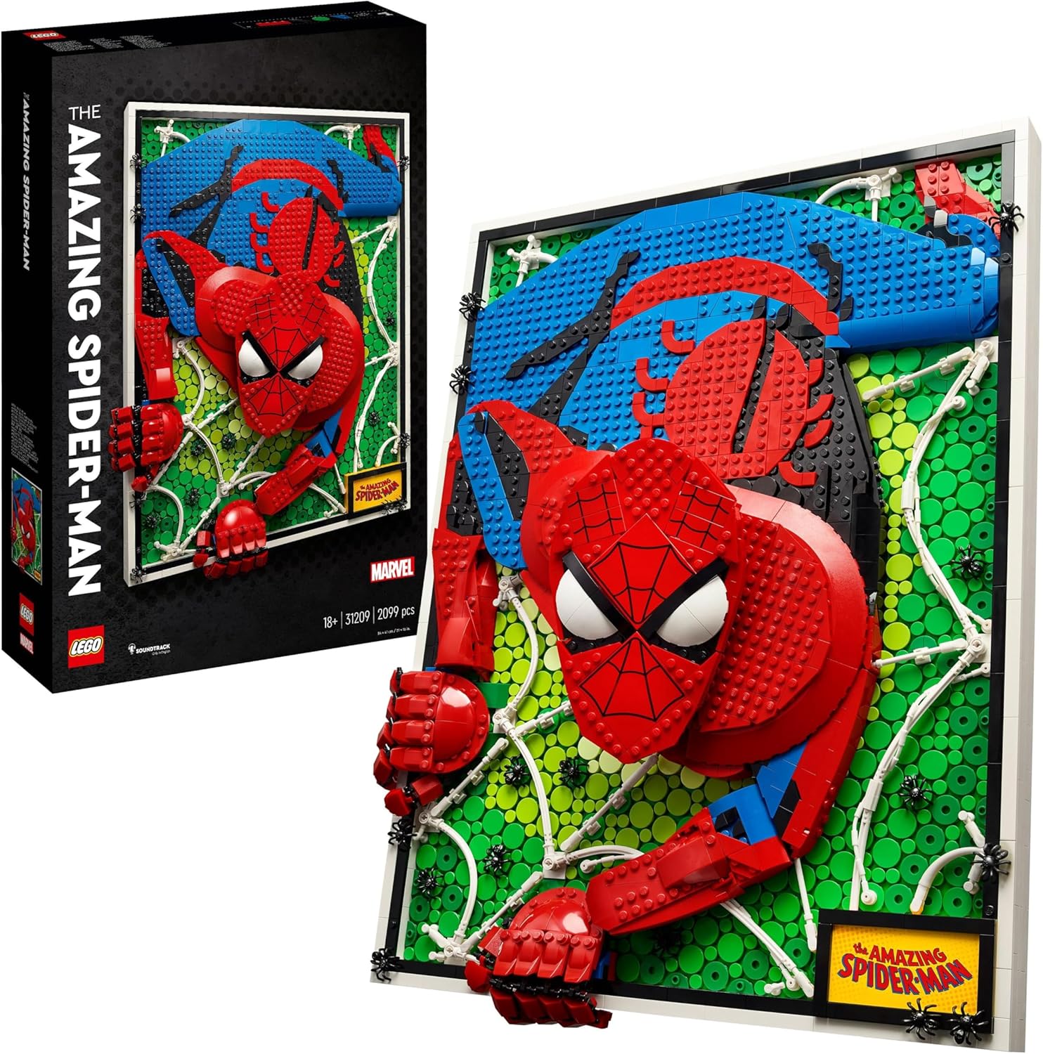 LEGO 31209 ART The Amazing Spider-Man 3D Wall Art Set, Buildable Canvas Poster, Super Hero Home Decoration, Creative Activity, Comic Gift for Teens and Adults