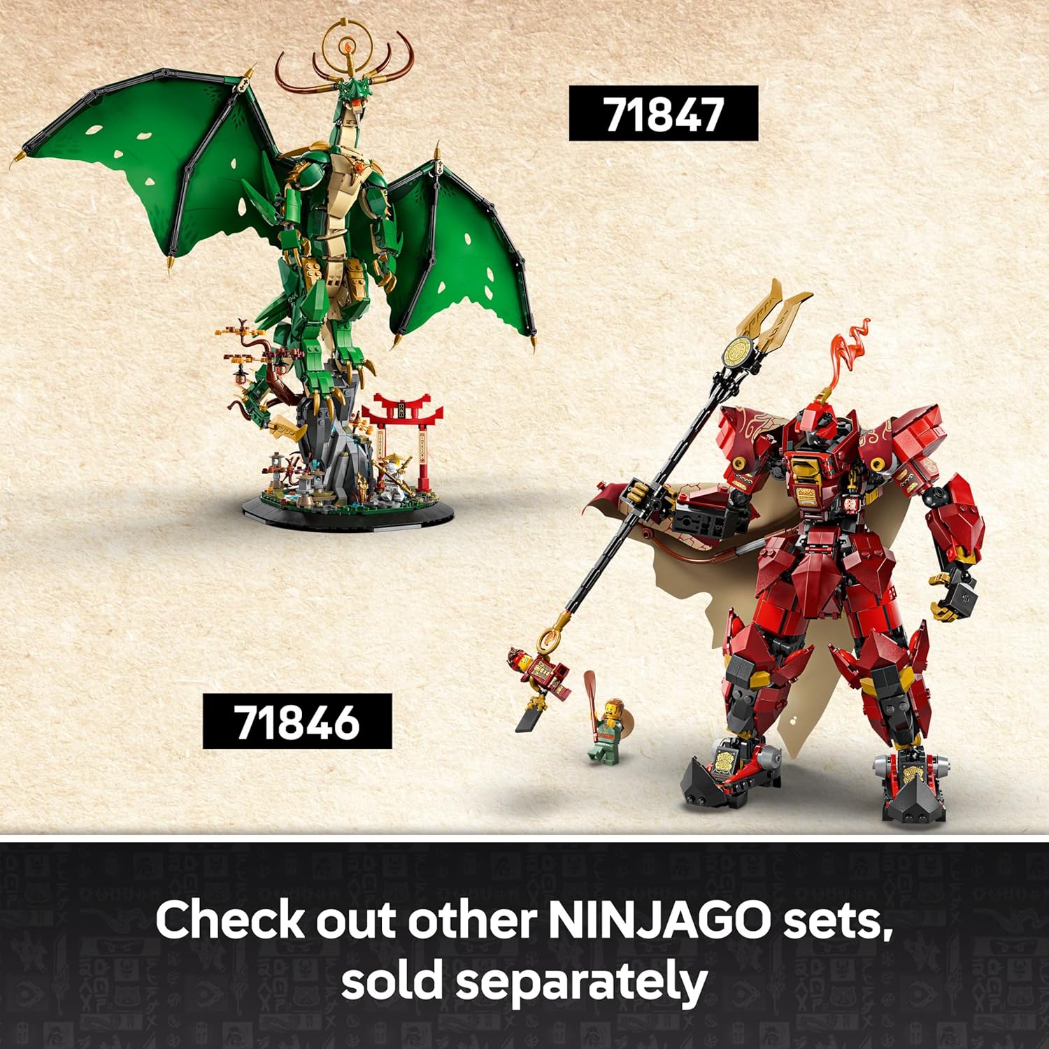 LEGO NINJAGO The Guardian Dragon - Model Building Kit from Legends Monstrosity Series - Room Decor for Teens - Includes Master Wu Minifigure - Gift for Teenage Boys, Girls, and Fans, Ages 14+ - 71847