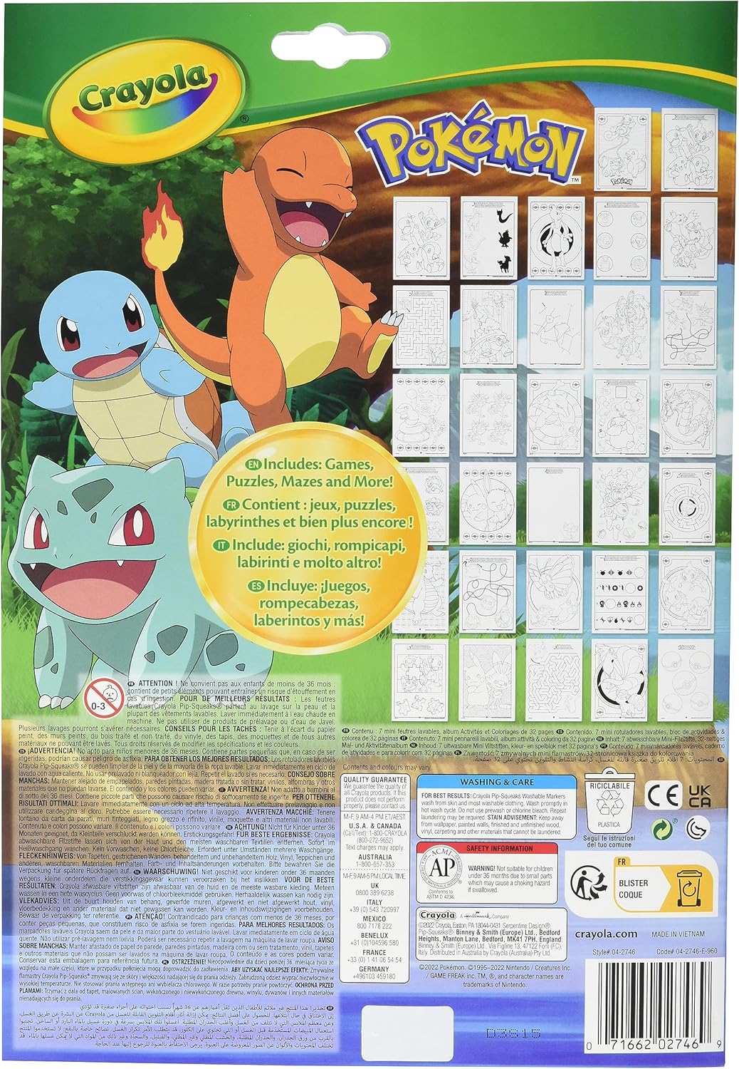 Crayola Pokemon Activities Coloring Book | 32 Pages with 7 Markers Included - Featuring All Your Favorite Pokemon Characters