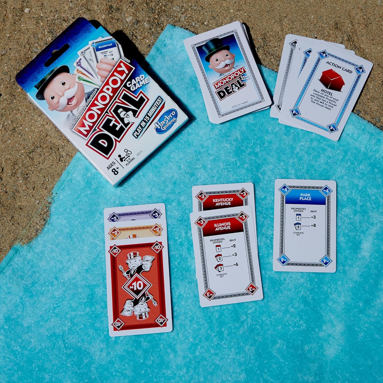 لعبة بطاقات اللعب السريع مونوبولي ديل للعائلات والأطفال من سن 8 سنوات فما فوق ومن 2 إلى 5 لاعبين