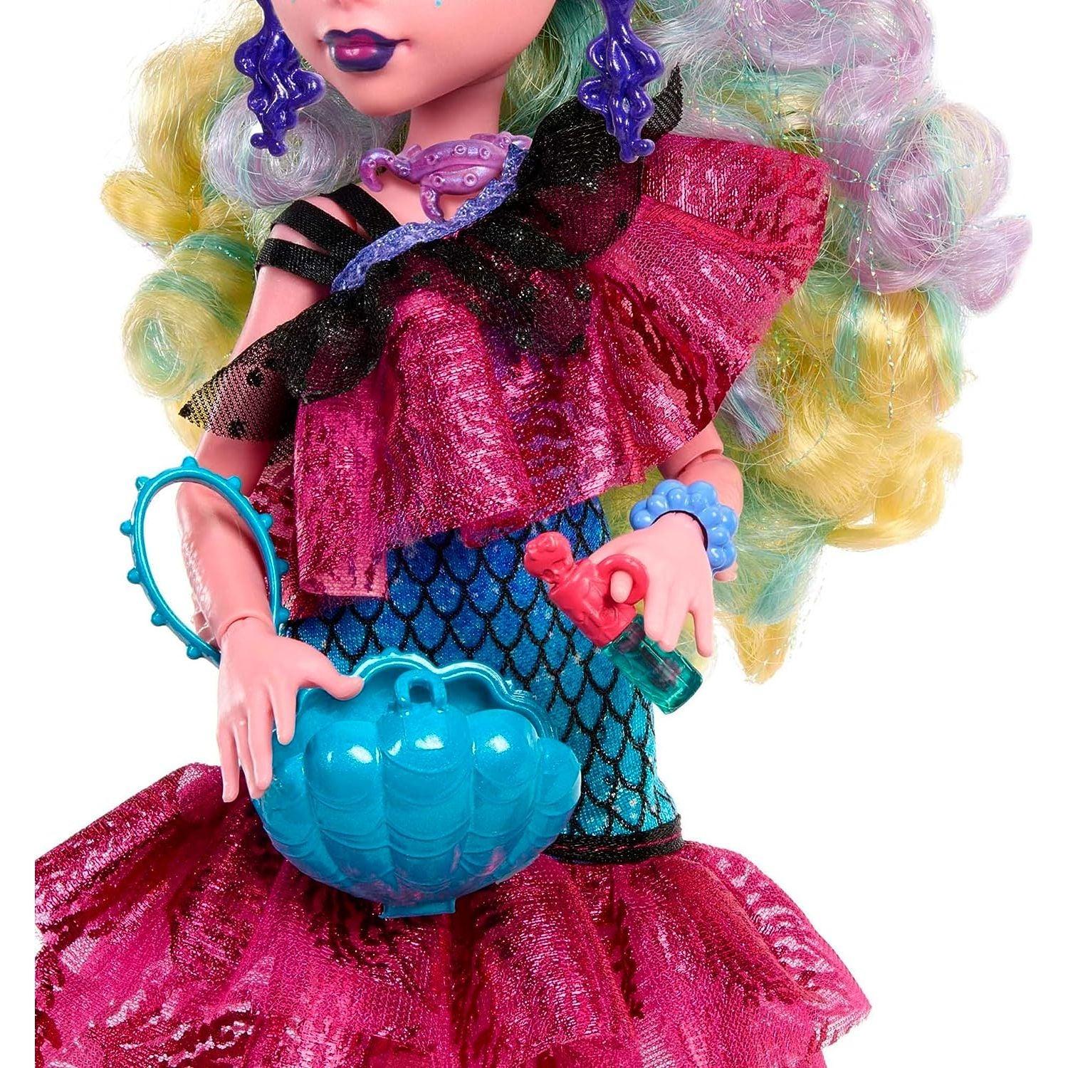 Monster High Lagoona Blue Doll in Monster Ball Party Dress with Themed Accessories Like Balloons
