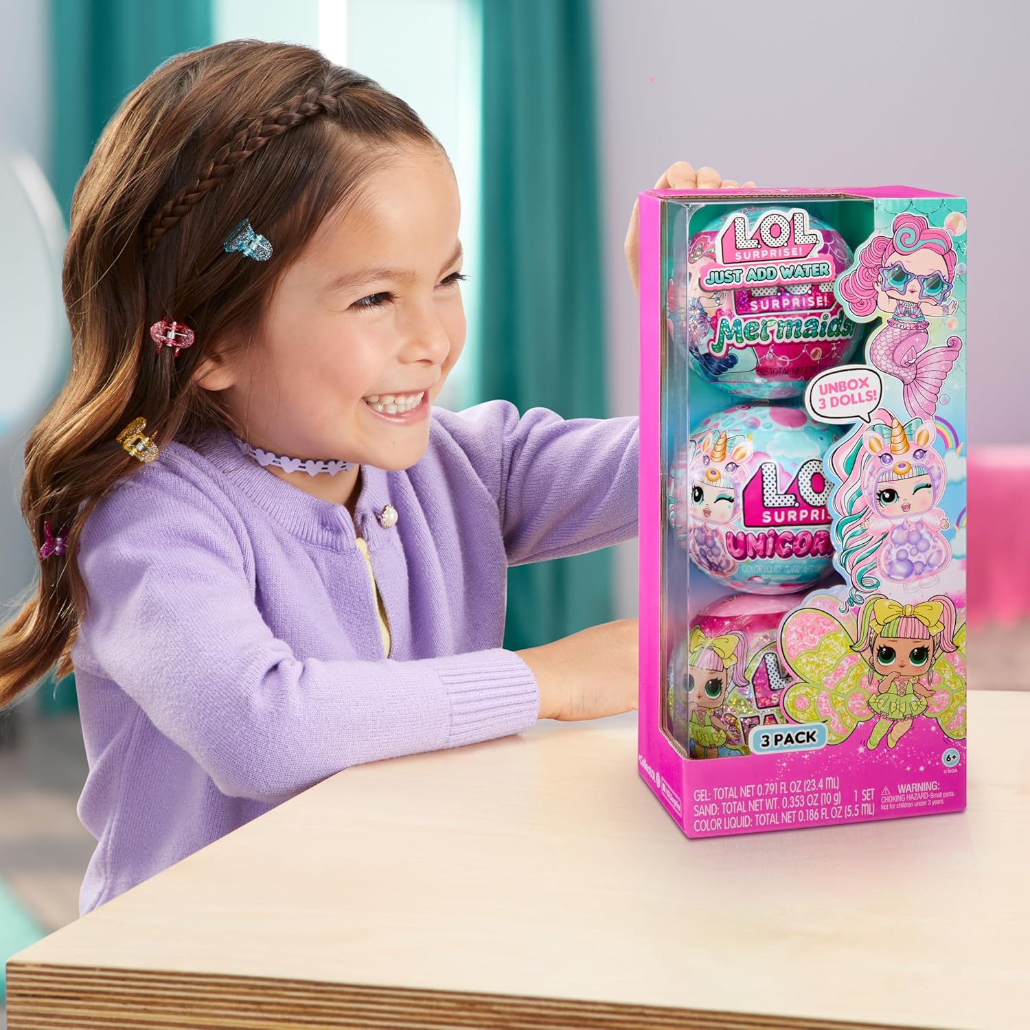 LOL Surprise Tots Just Add Water 3-Pack with 3 Make-Your-Own Fantasy Dolls and 25+ Surprises to UNbox Including Mermaid, Fairy, and Unicorn Dolls and Magical Crafts