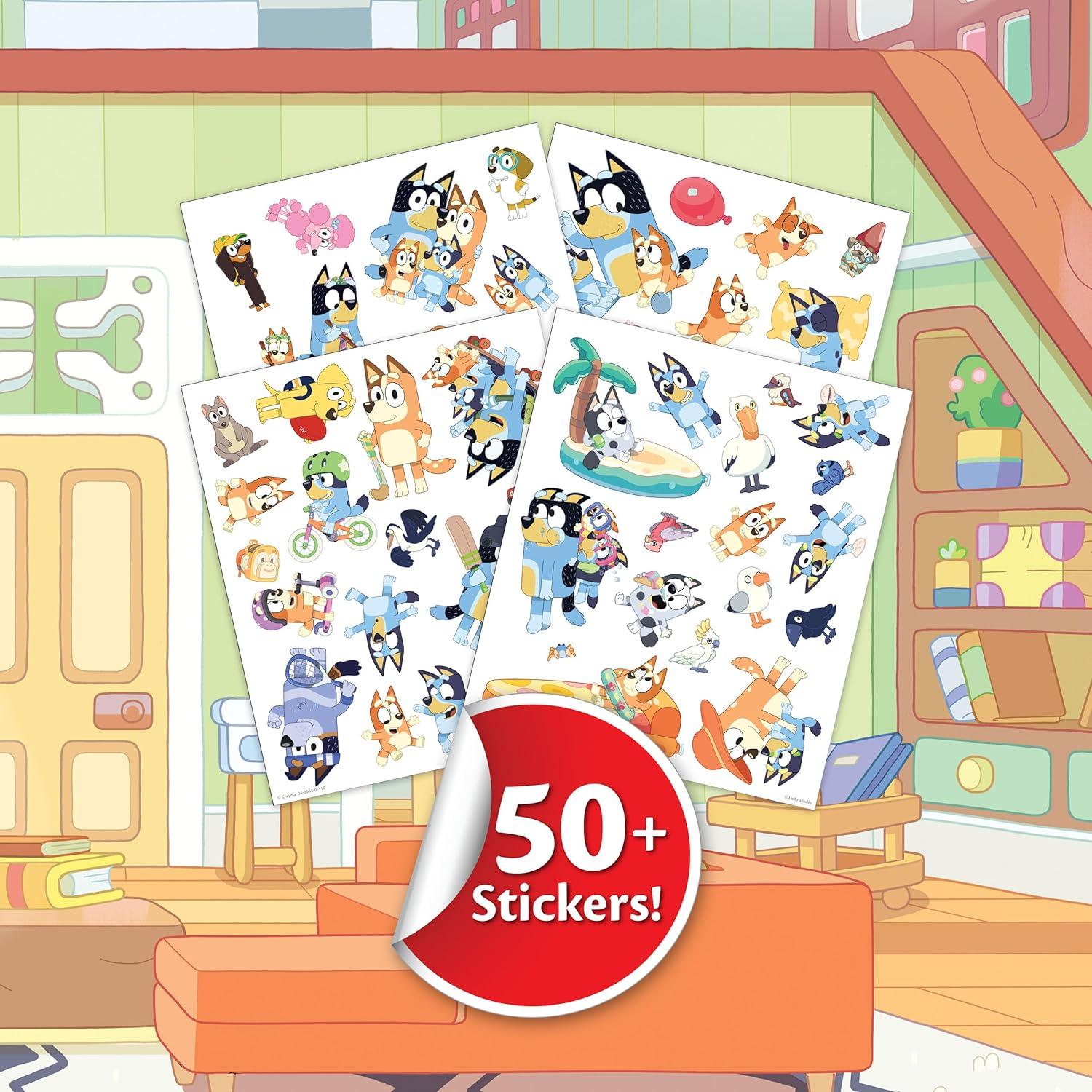 Crayola Bluey Color & Sticker Activity, Bluey Coloring Book, 32 Coloring Pages