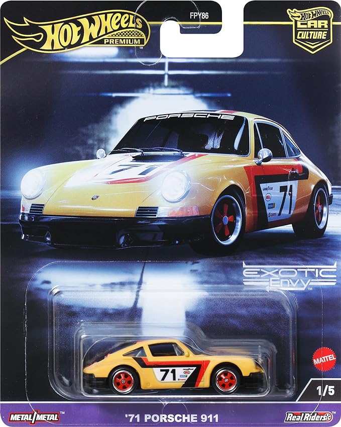 Hot Wheels Car Culture Circuit Legends '71 بورش 911 مجموعة متميزة من ثقافة السيارات بمقياس 1:64