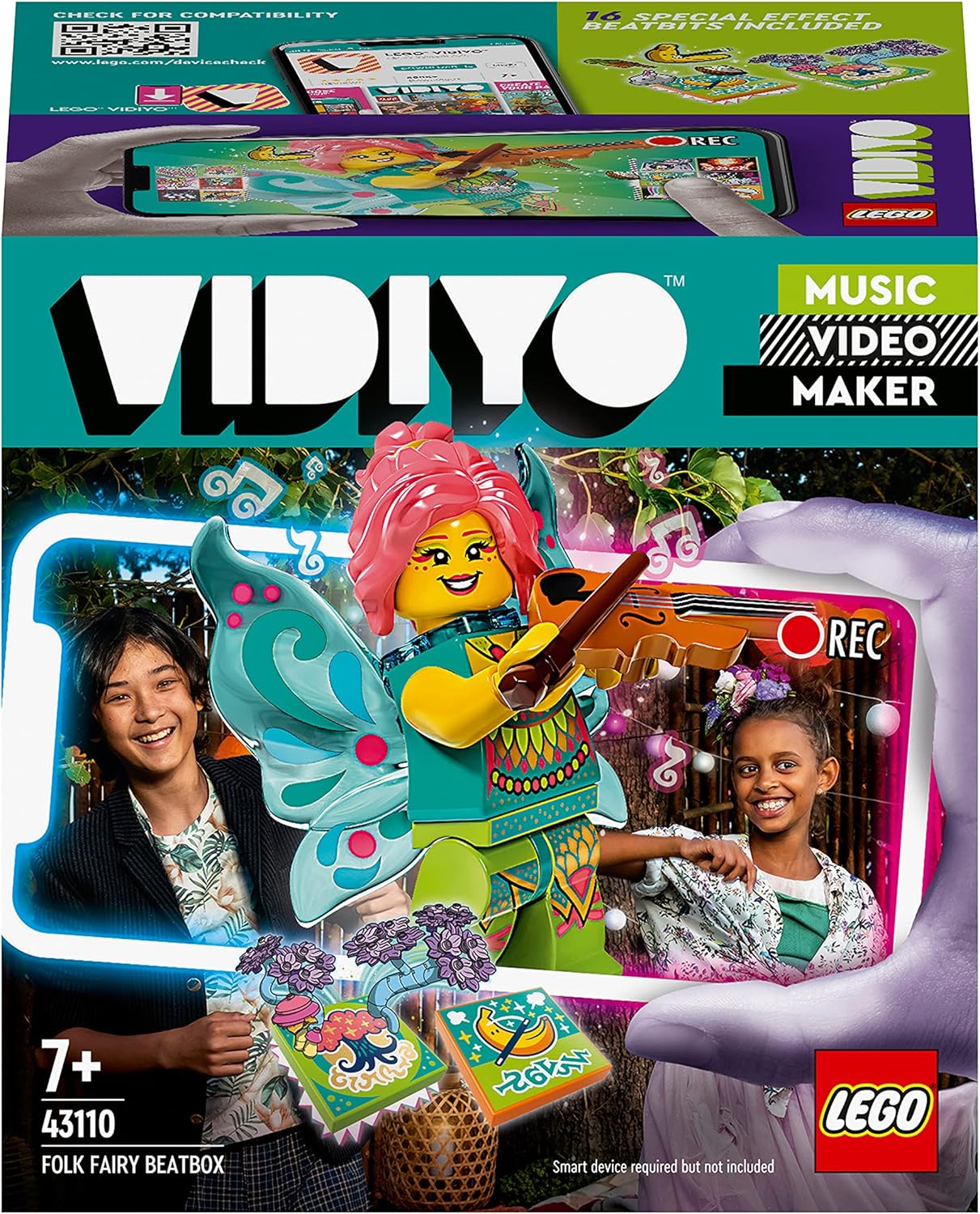 LEGO 43110 VIDIYO Folk Fairy BeatBox Music Video Maker Musical Toy for Kids, Augmented Reality Set with App