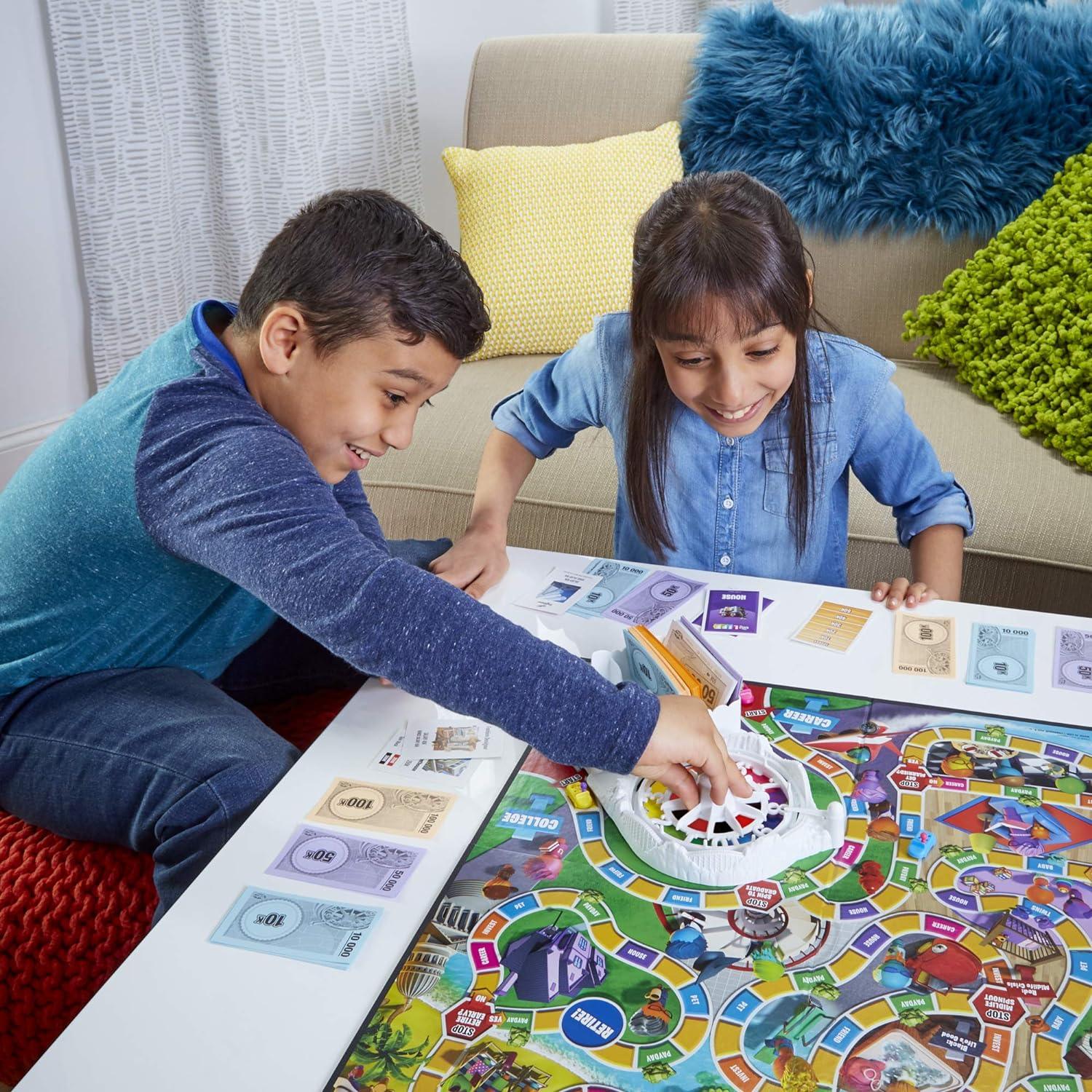 Hasbro Gaming The Game of Life Game, Family Board Game for 2-4 Players, Indoor Game for Kids Ages 8 and Up, Pegs Come in 6 Colors - BumbleToys - 8-13 Years, Boys, Card & Board Games, Girls, Puzzle & Board & Card Games