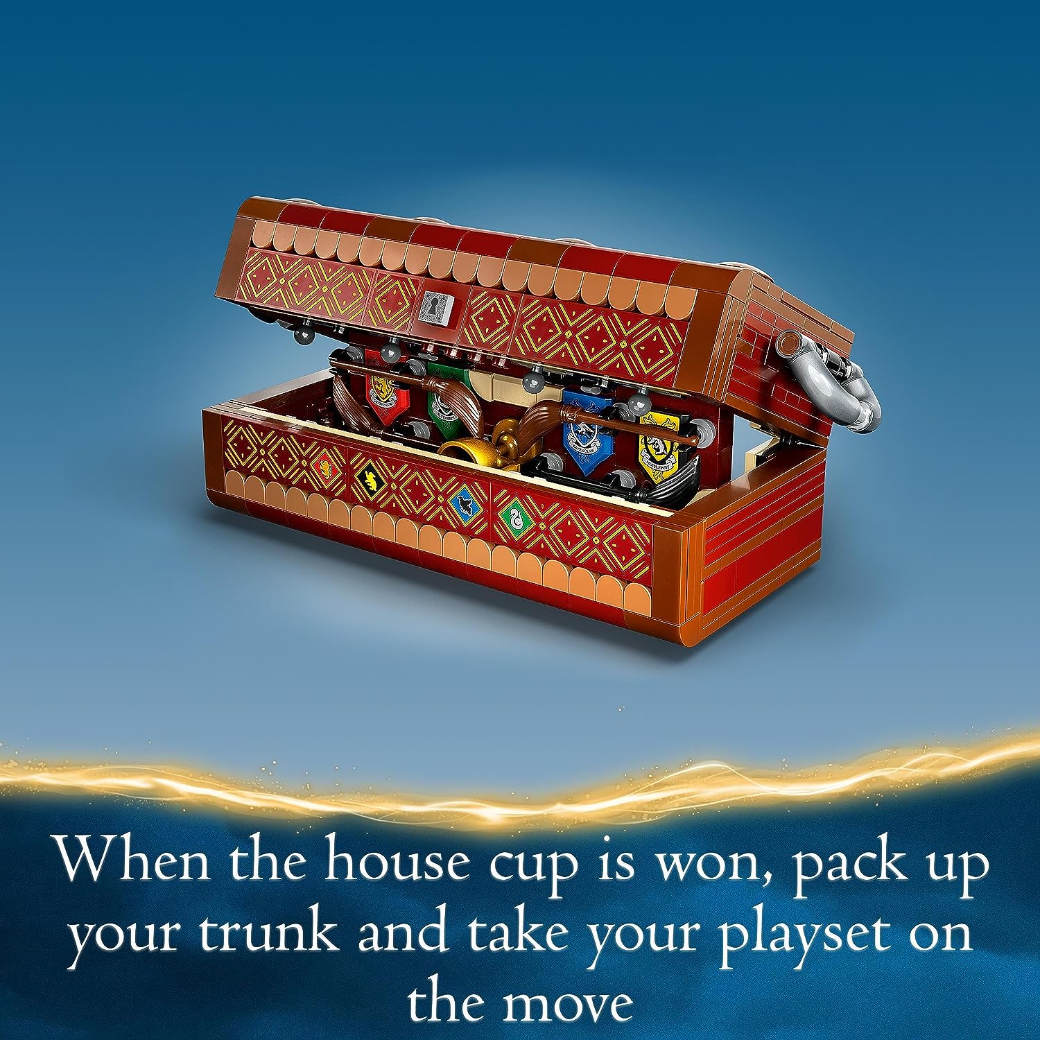 LEGO Harry Potter Quidditch Trunk 76416 Buildable Harry Potter Toy; Birthday Gift Idea for Kids Aged 9+; Open the Buildable Box to Reveal a Quidditch Playing Arena; Includes 4 Customizable Minifigures