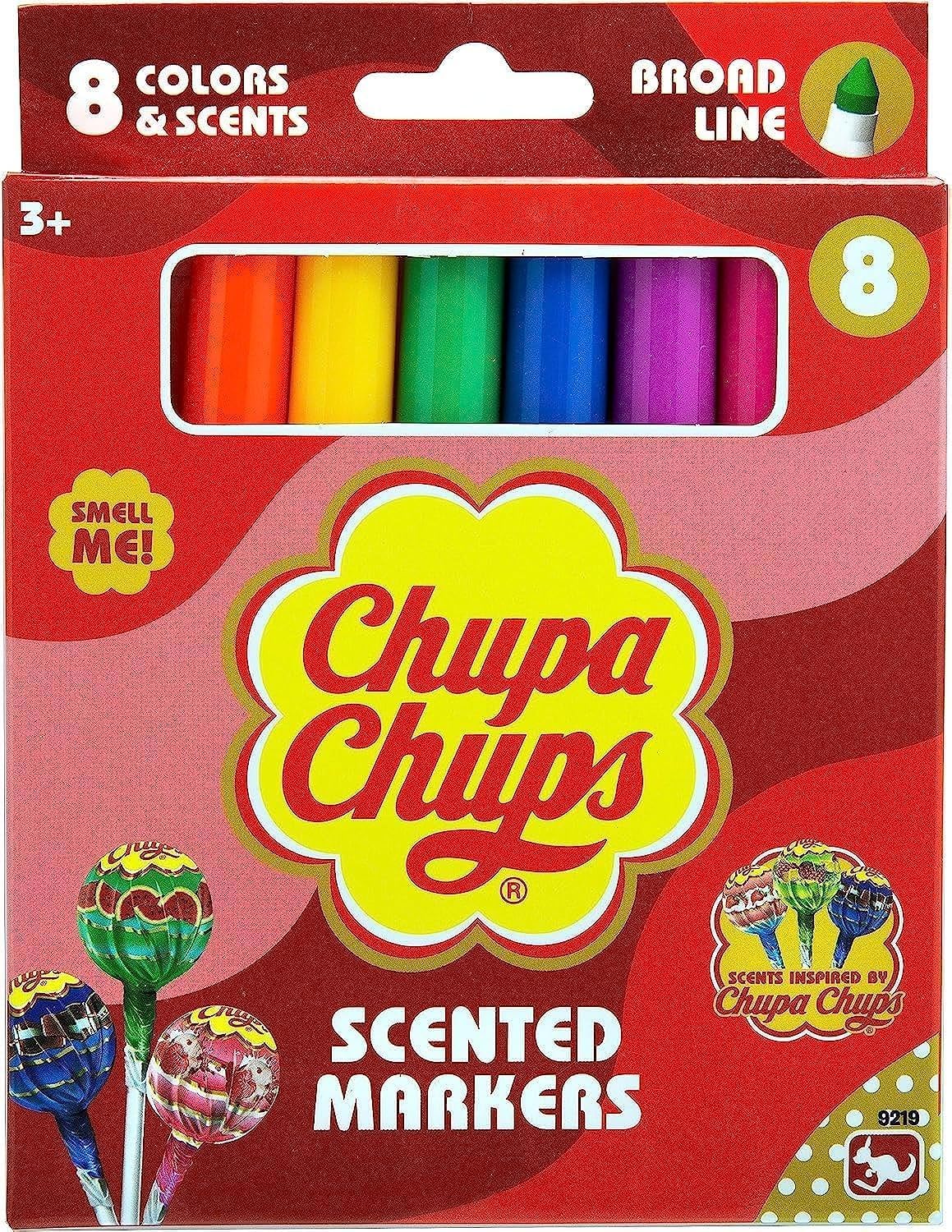 Kangaru Chupa Chups Scented Broadline Markers 8-Pieces Set, Multicolor