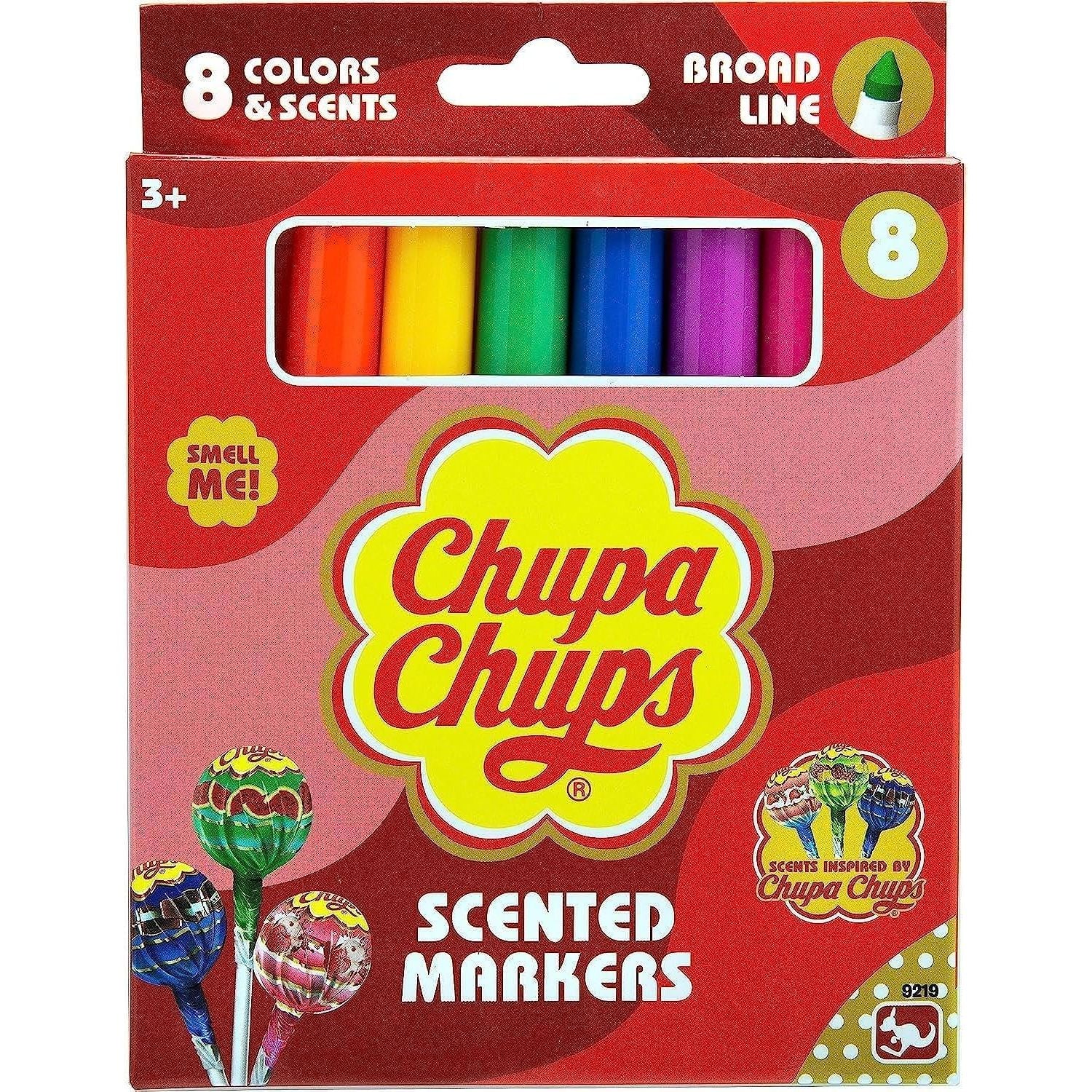 Kangaru Chupa Chups Scented Broadline Markers 8-Pieces Set, Multicolor