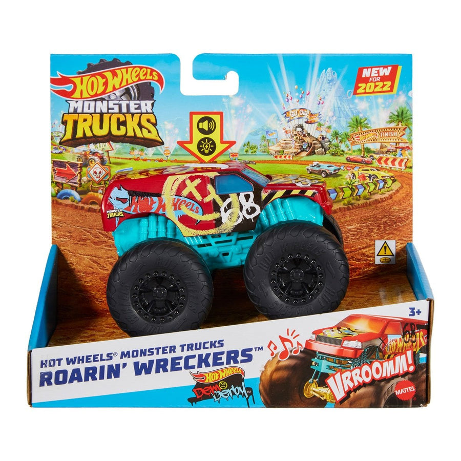 Mattel Hot Wheels Monster Trucks Roarin' Wreckers Demo Derby Lights & Sounds