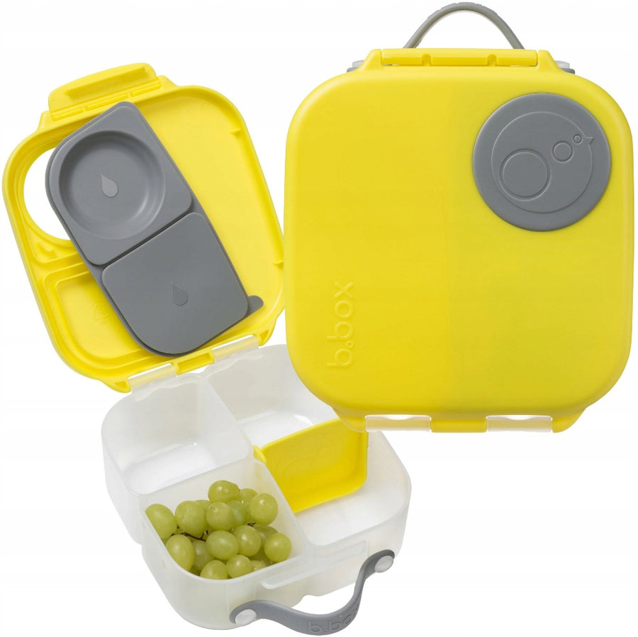 b.box Mini Lunchbox with Sealed Compartments & Fruit Holder – Lemon Sherbet, 1L