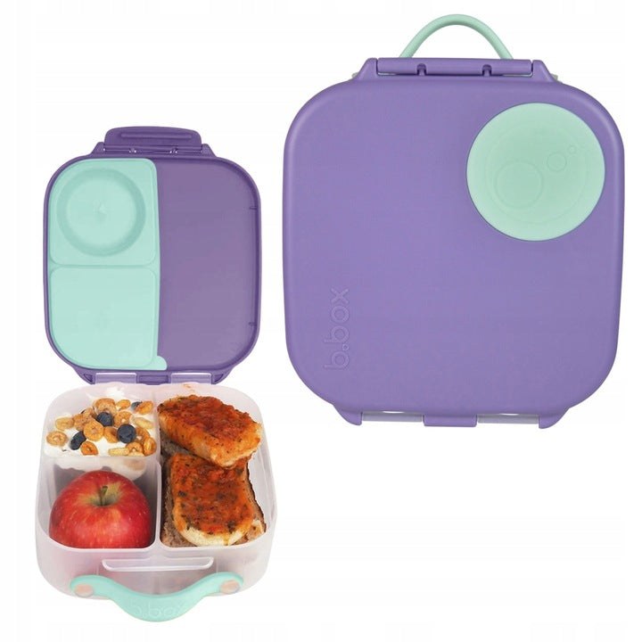 b.box Mini Lunchbox with Sealed Compartments & Fruit Holder – Lilac Pop, 1L
