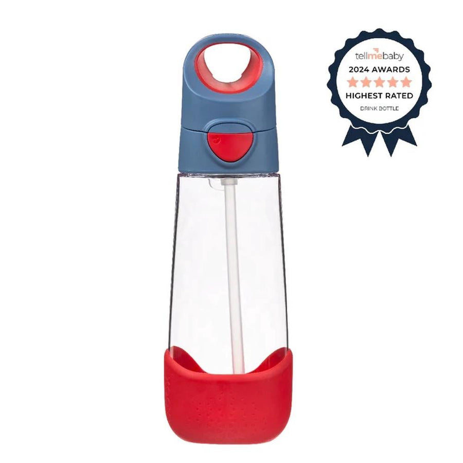 b.box Tritan Drink Bottle with Bite-Valve Straw – Blue Blaze, 600ml