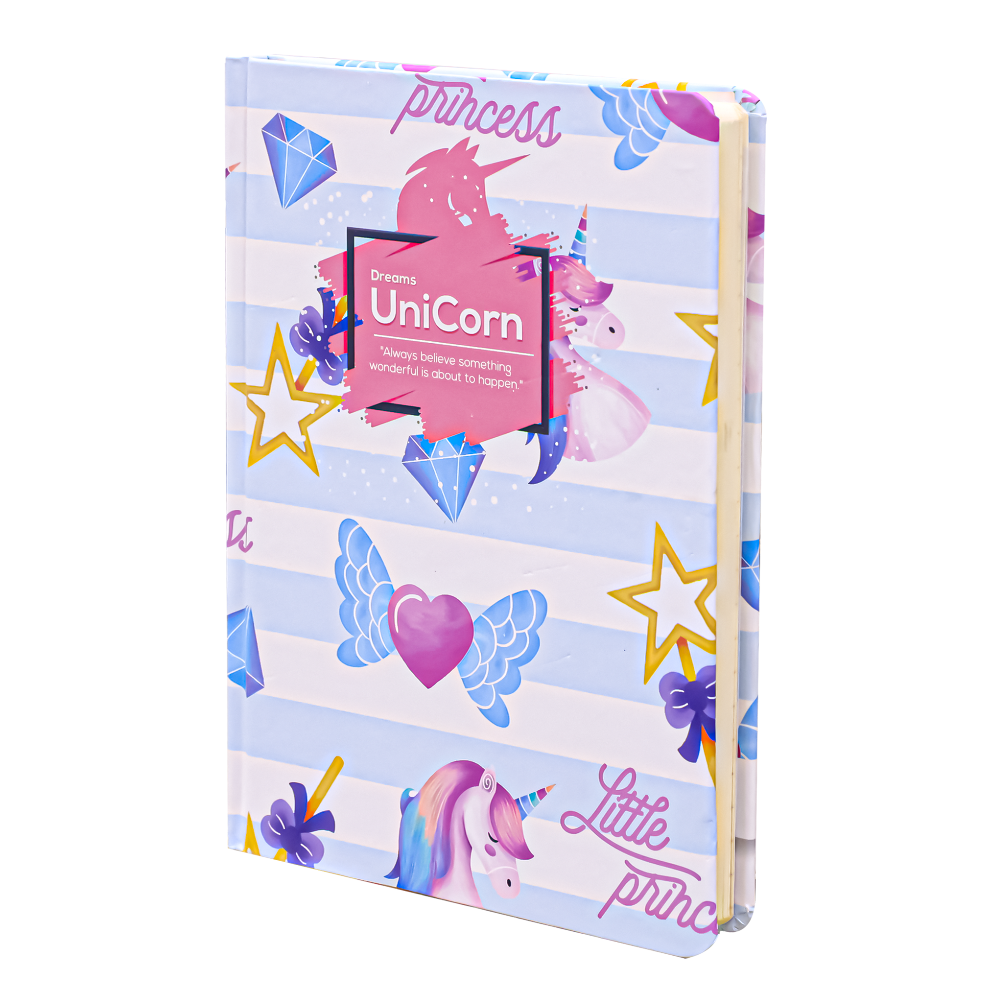 2BE Notebook A5 With Rubber Band  -  Unicorn Dreams  ( Baby Blue )