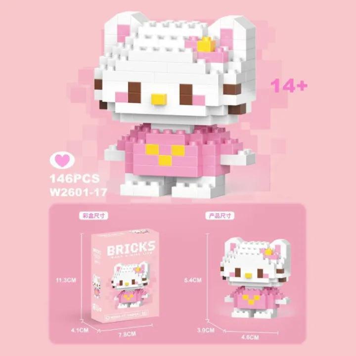 Disney Anime Princess Building Blocks W2601-17  mini Action toy Figures Blocks -Hello kitty - 146 Pieces