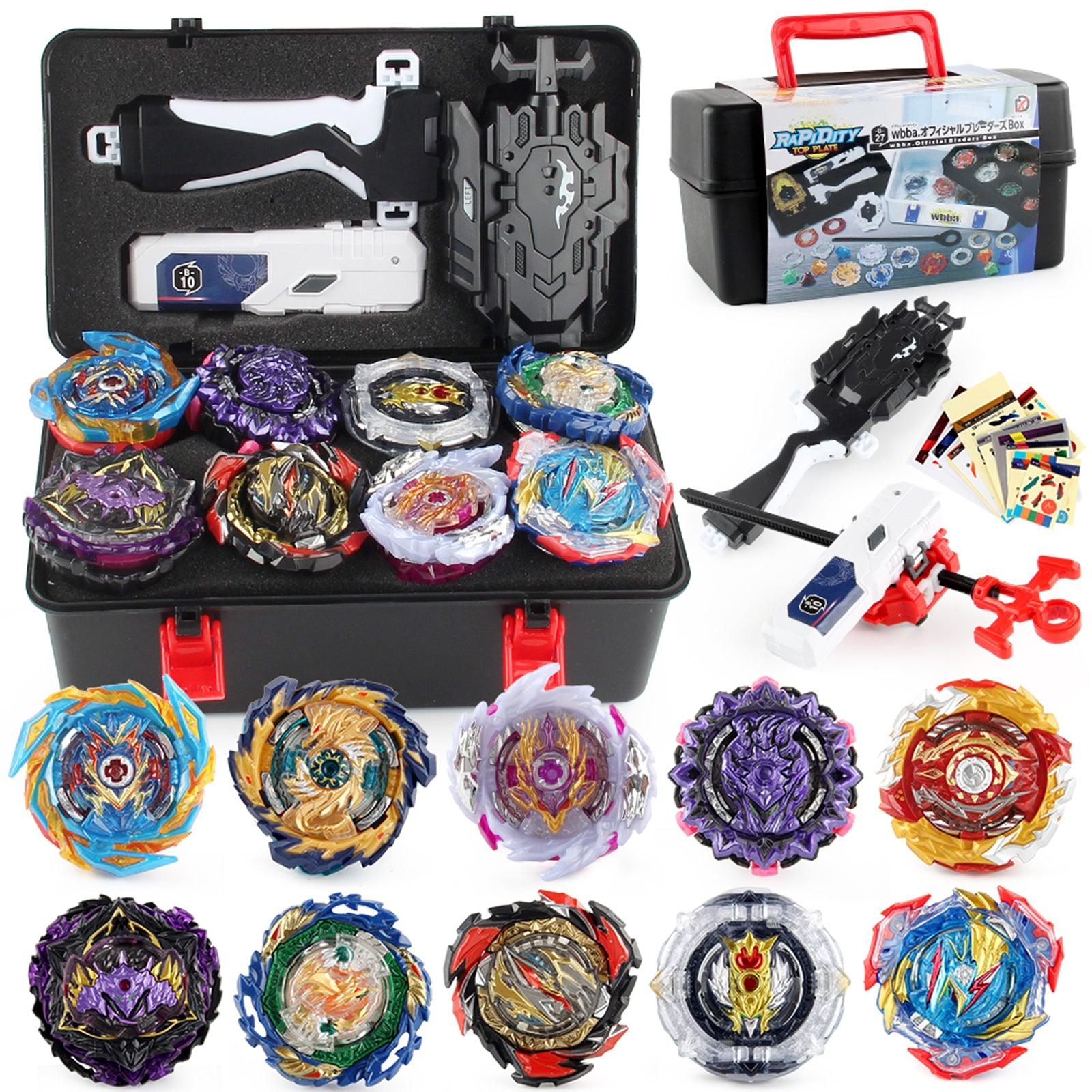 Bey Burst Battling Top Game Gyros Set 12 Pieces Battle Blades Evolution Metal Fusion Spinning Tops Toys 3 Launchers with Storage Box Gifts for Boys Kids Children Age 6+