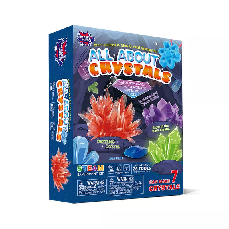 Volans All About Crystals STEM Set Crystal Growing Science Kit | Premium DIY Set for Kids