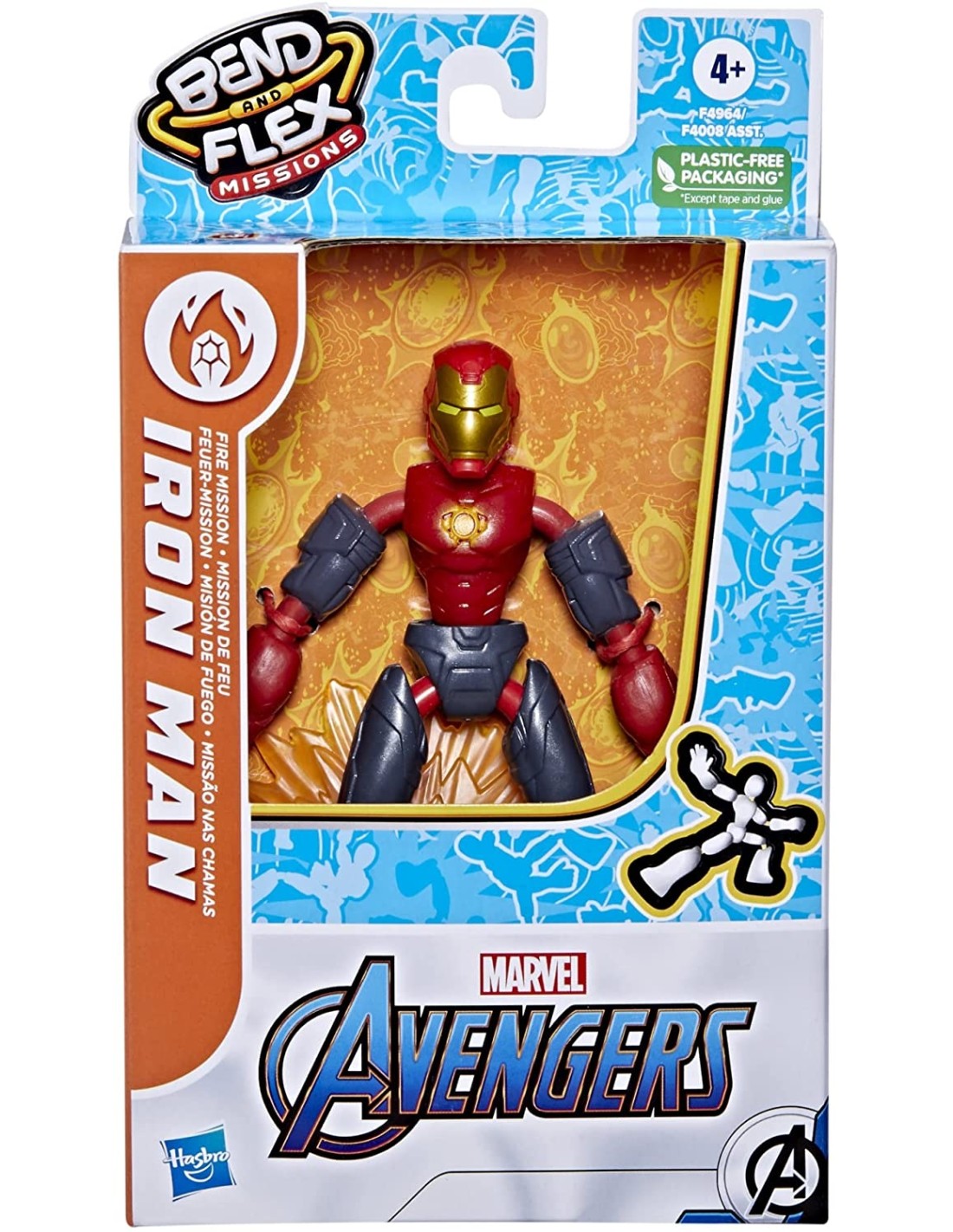 HASBRO AVENGERS BEND & FLEX RIDER IRON MAN