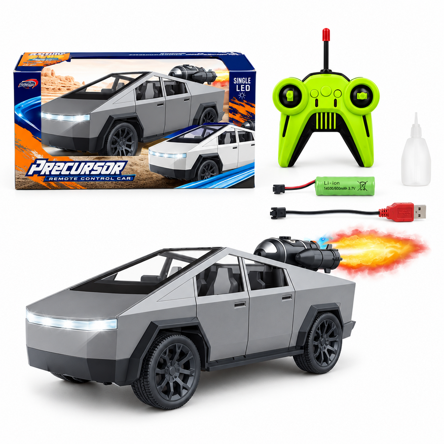 1:14 Scale RC Cybertruck with Spray Smoke & LED Lights Effect
