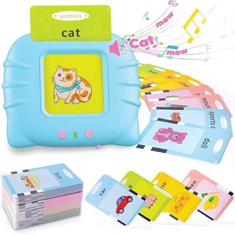 Talking Flash Cards Learning Toy – Early Education Device with 112 Double-Sided Cards (224 Words)