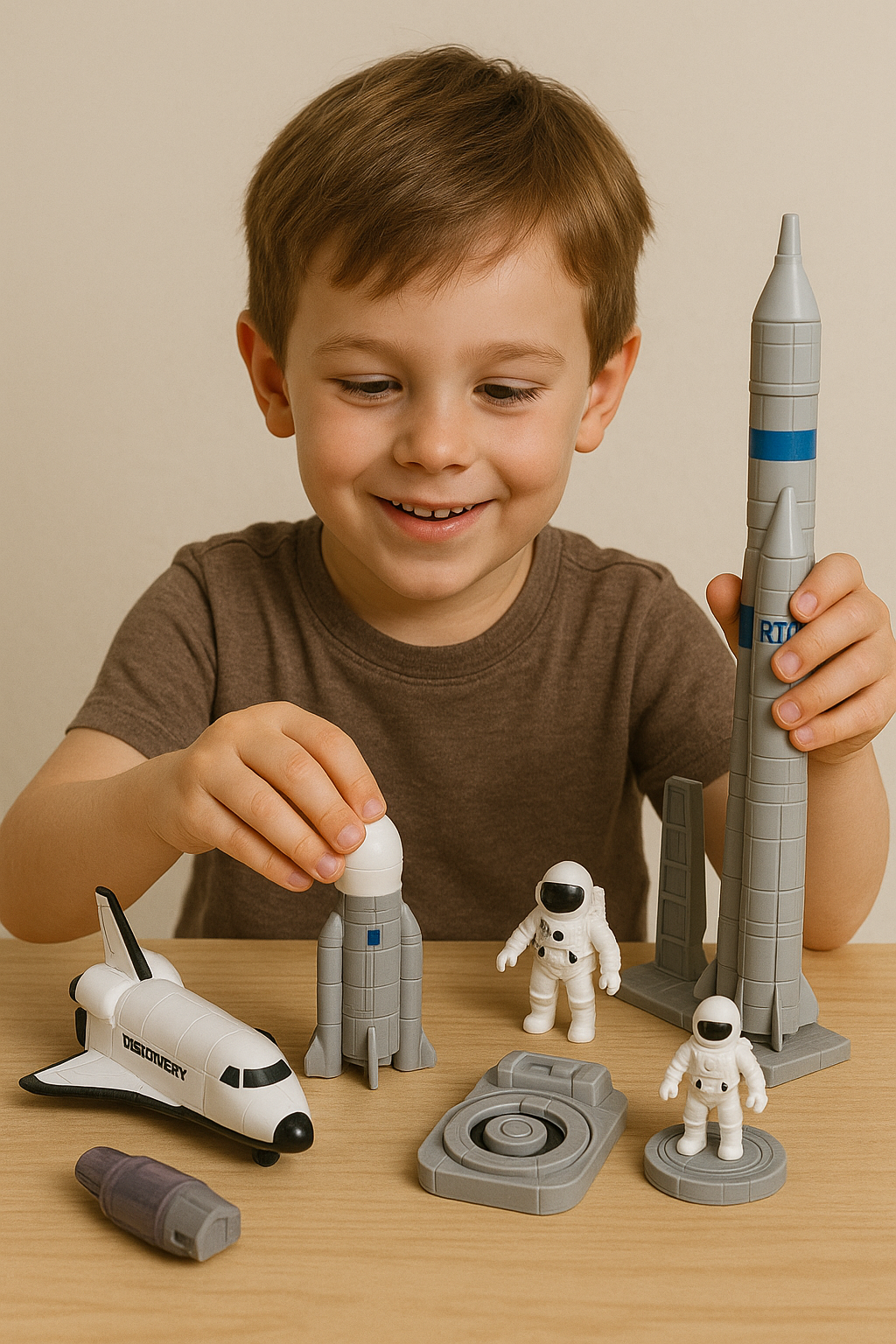 Space Exploration Aerospace Vehicle Set - 9-Piece Astronaut Playset with Rockets, Spaceship, and More