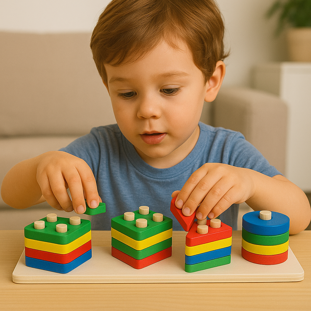 Wooden Educational Geometric Sorter for Kids 5 Shapes