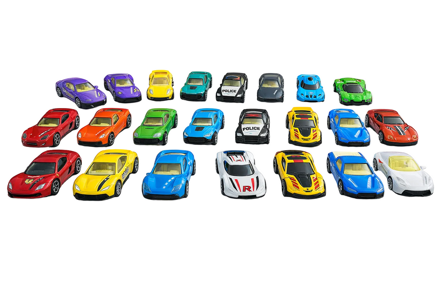 20-Piece Die-Cast Toy Cars Set – Mini Racing Cars Collection in Storage Tube