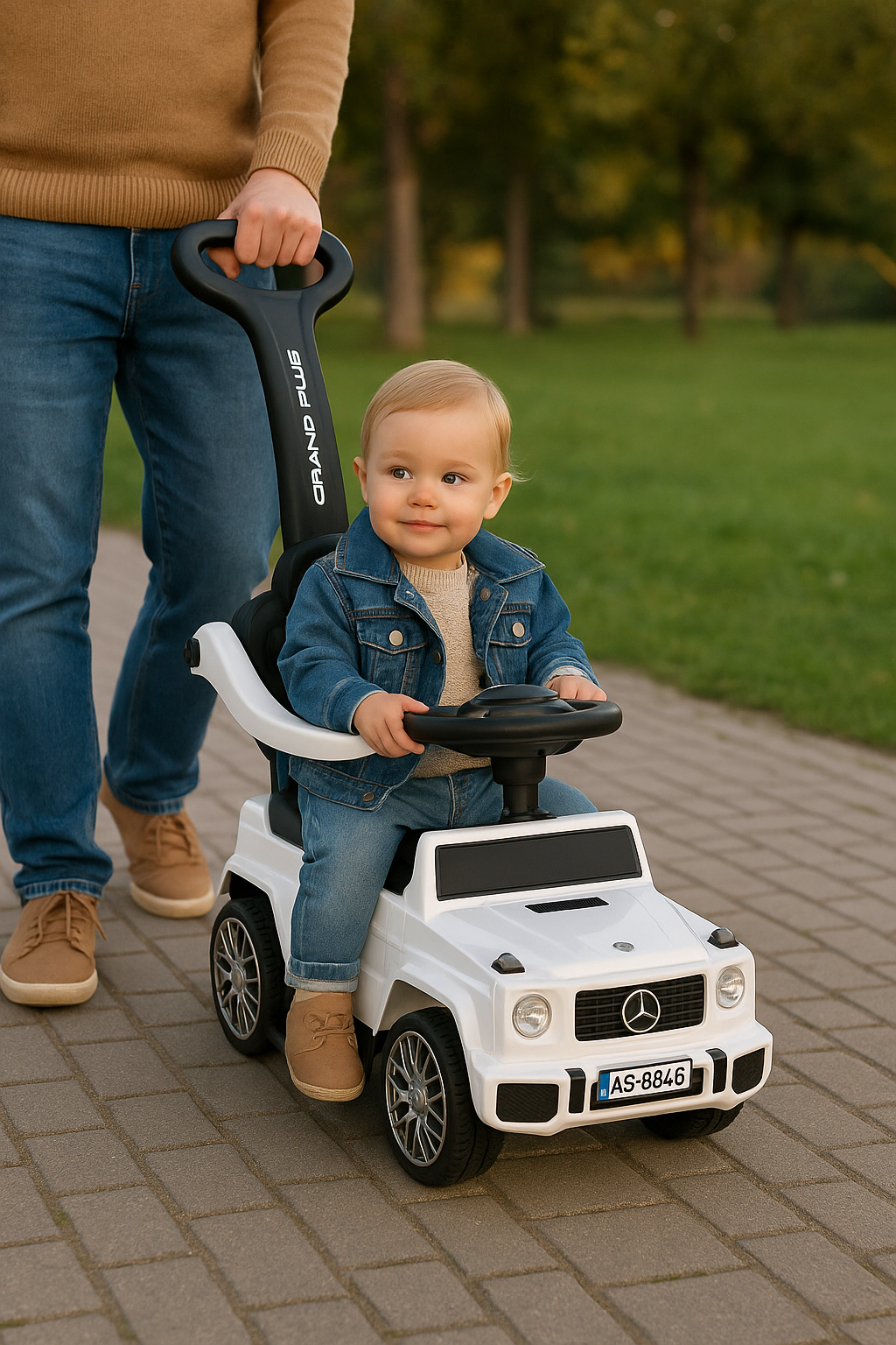 Tic Toys Grand Plus Multi-Position Ride-On with Music & Storage - White