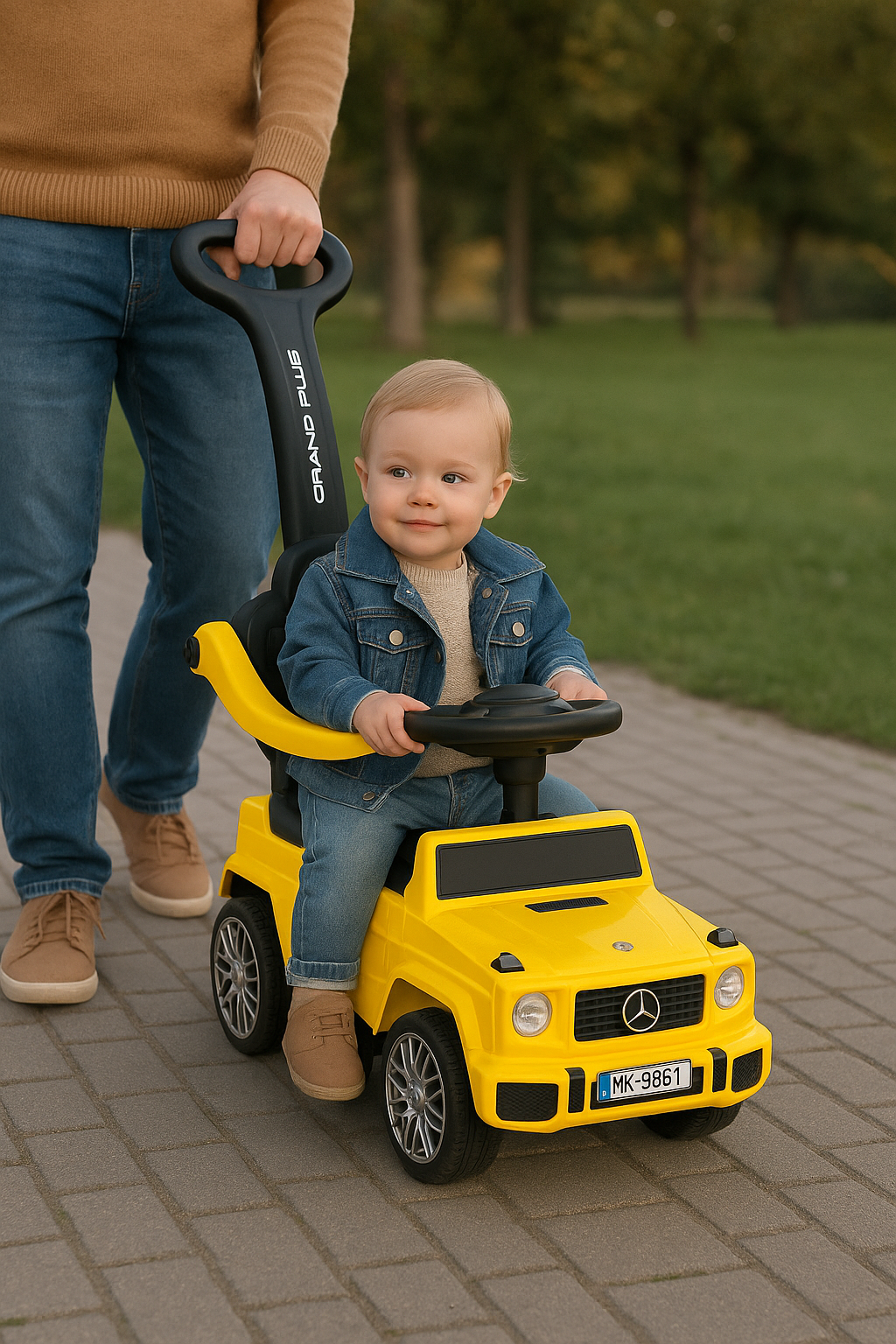 Tic Toys Grand Plus Multi-Position Ride-On with Music & Storage - Yellow