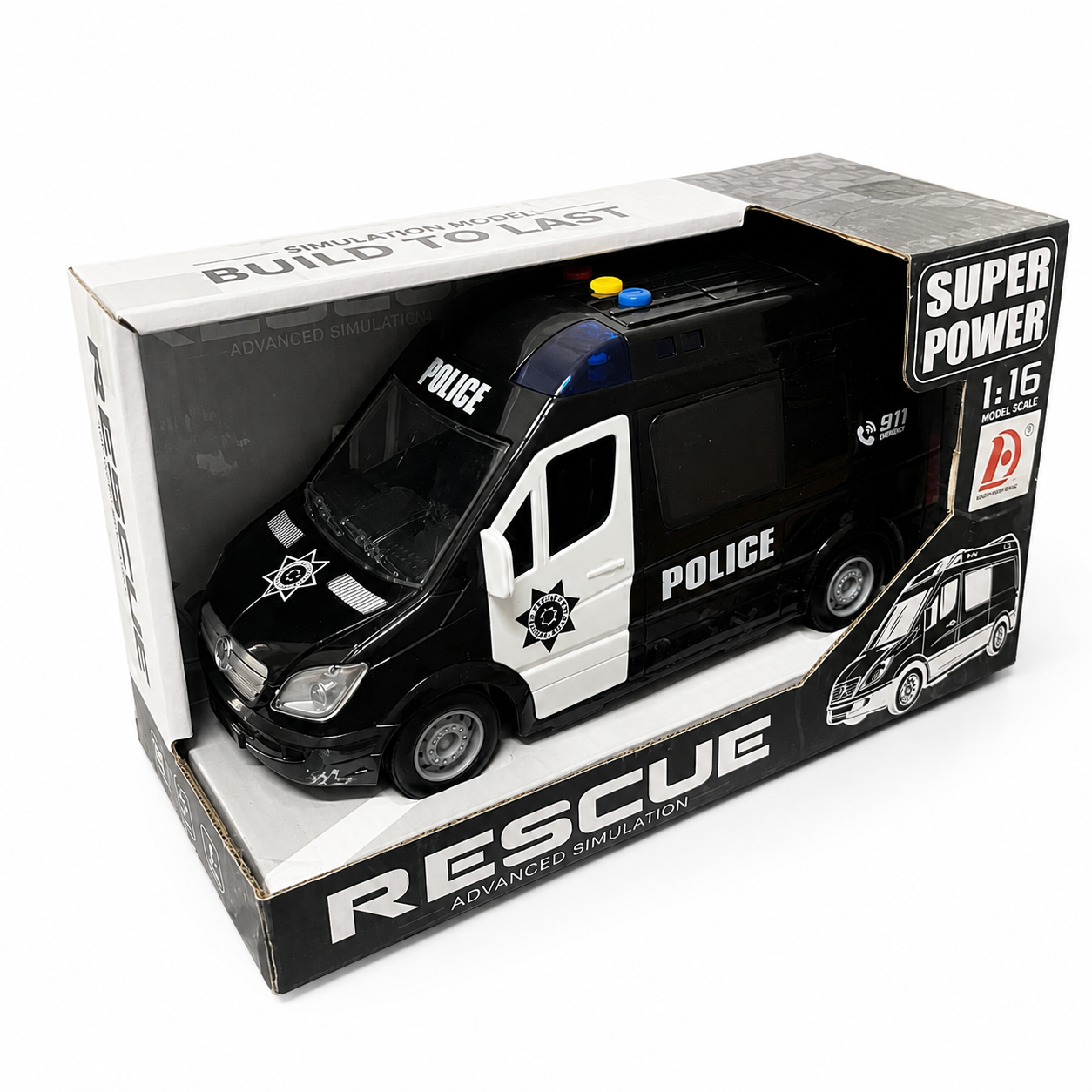 City Service Rescue Police 1:16 Scale Car